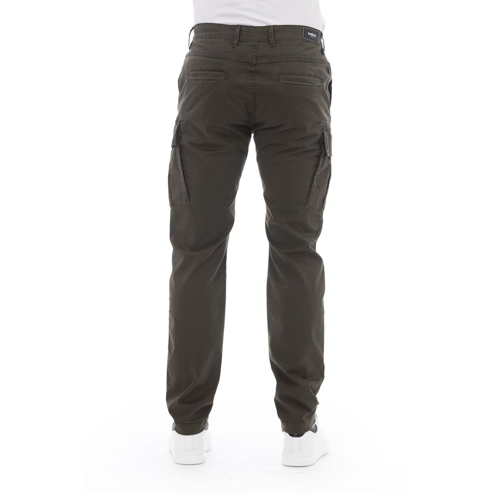 Baldinini Army Green Cotton Cargo Trouser for Elevated Style