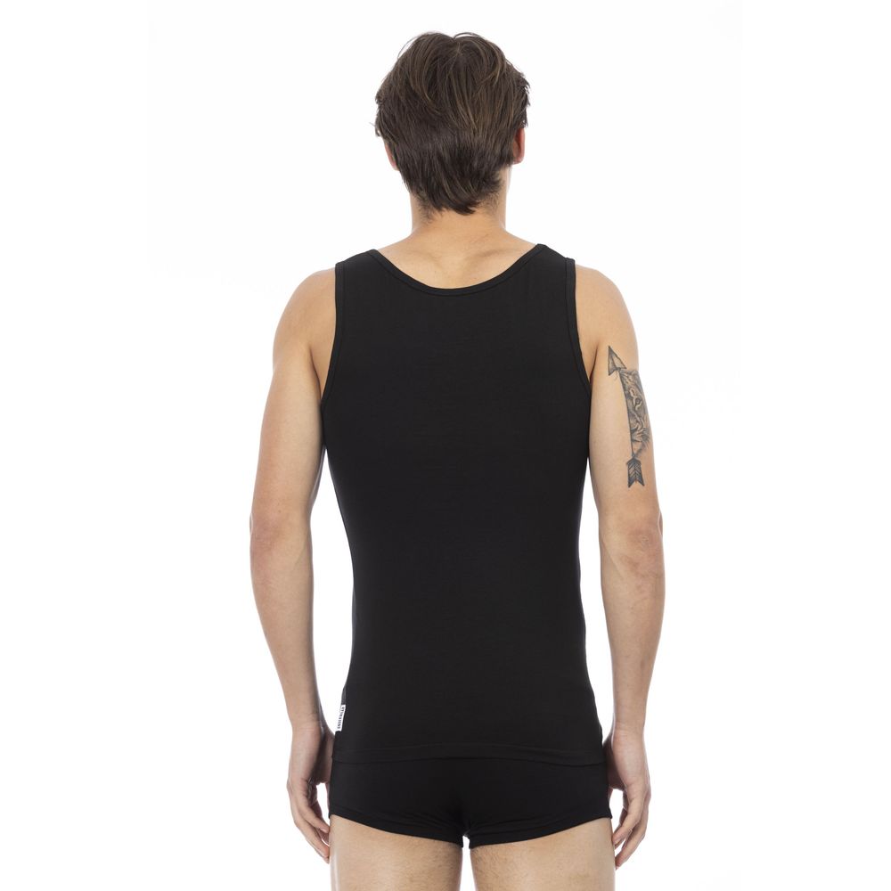 Bikkembergs Black Cotton Tank Top for Effortless Elegance