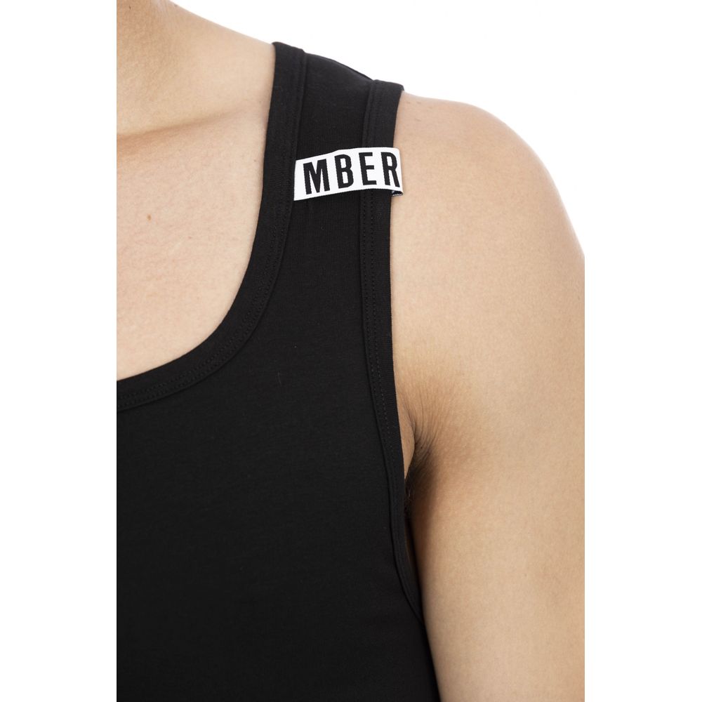 Bikkembergs Black Cotton Tank Top for Effortless Elegance