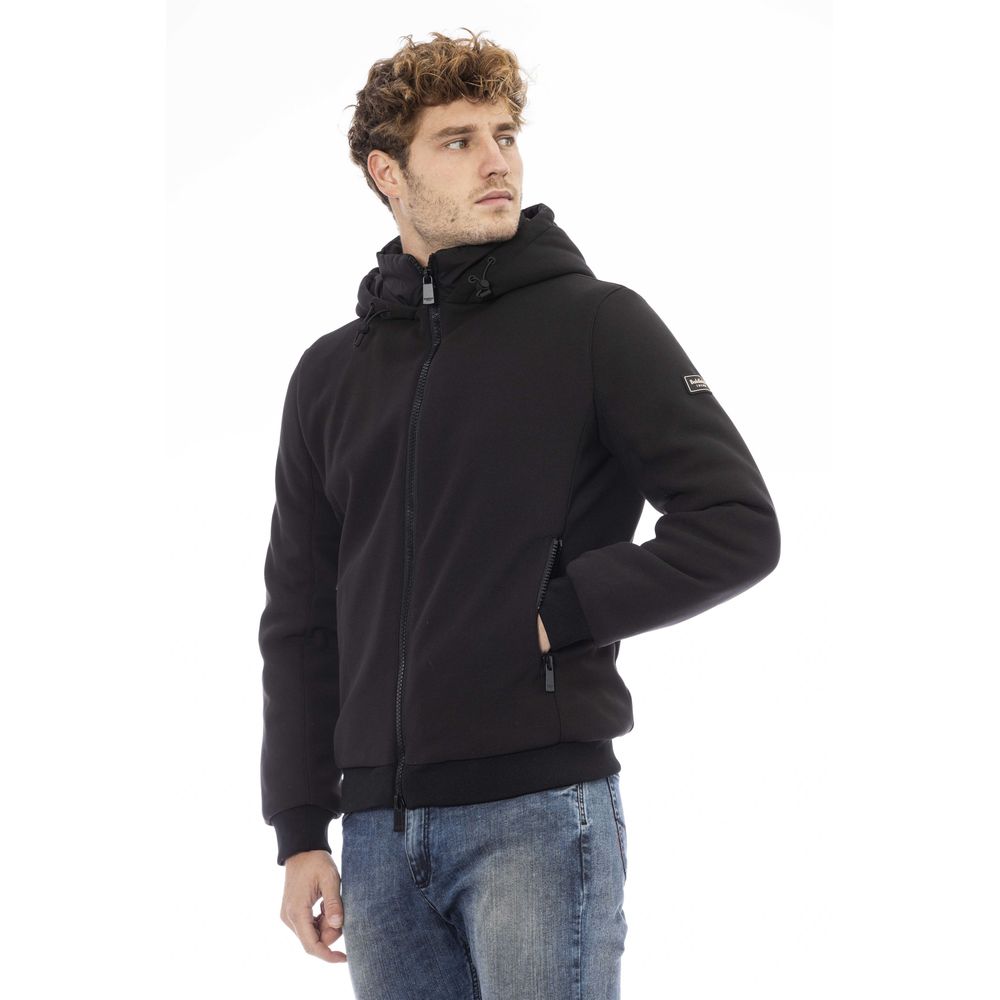 Baldinini Trend Black Leather Jacket - Modern Sophistication Defined