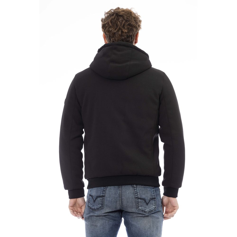 Baldinini Trend Black Leather Jacket - Modern Sophistication Defined