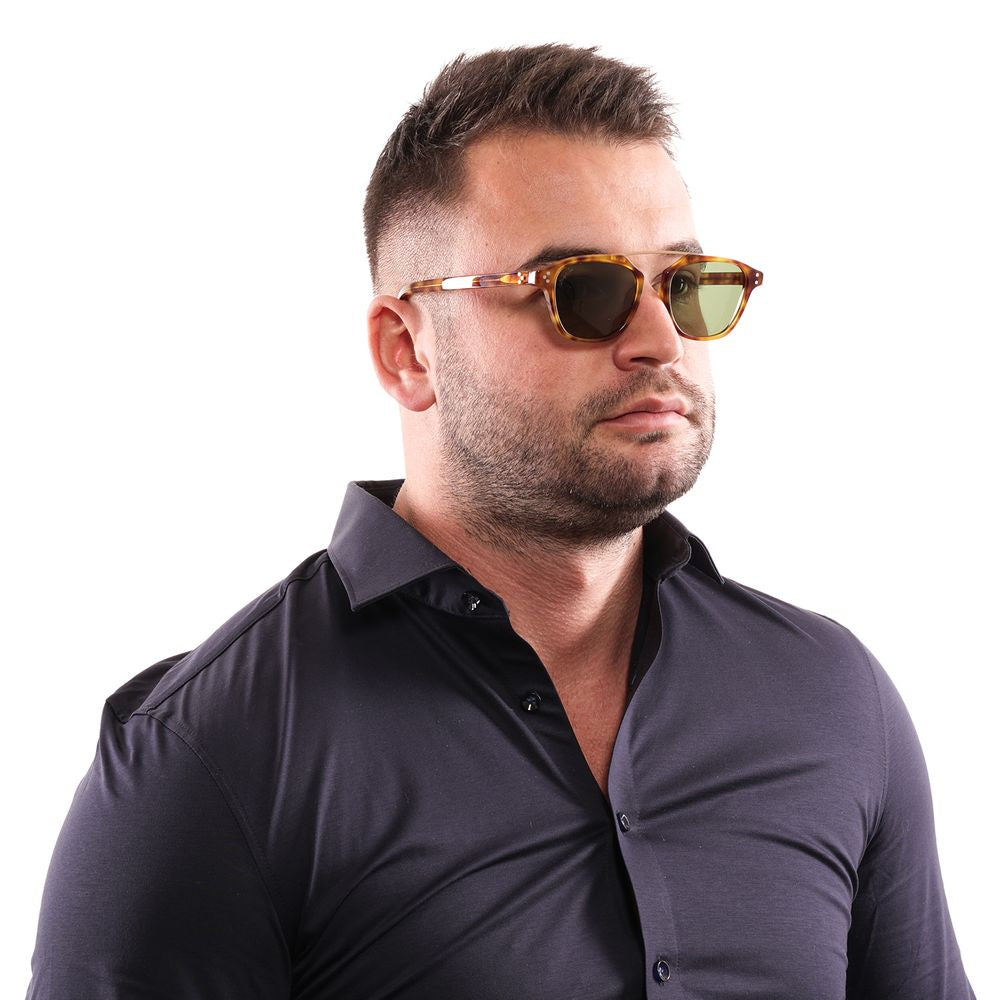 Hally & Son Brown Acetate Sunglasses for Timeless Elegance