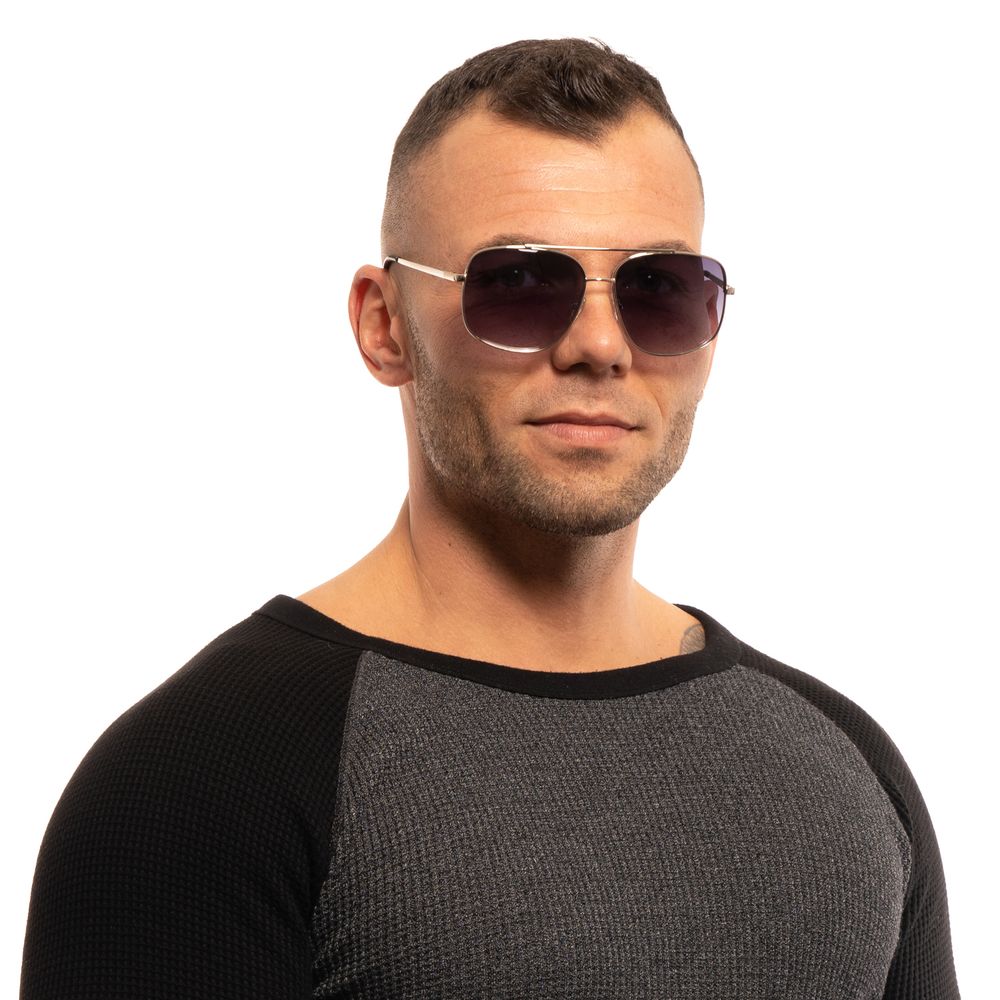 Guess Silver Metal Sunglasses with Gradient Grey Lenses