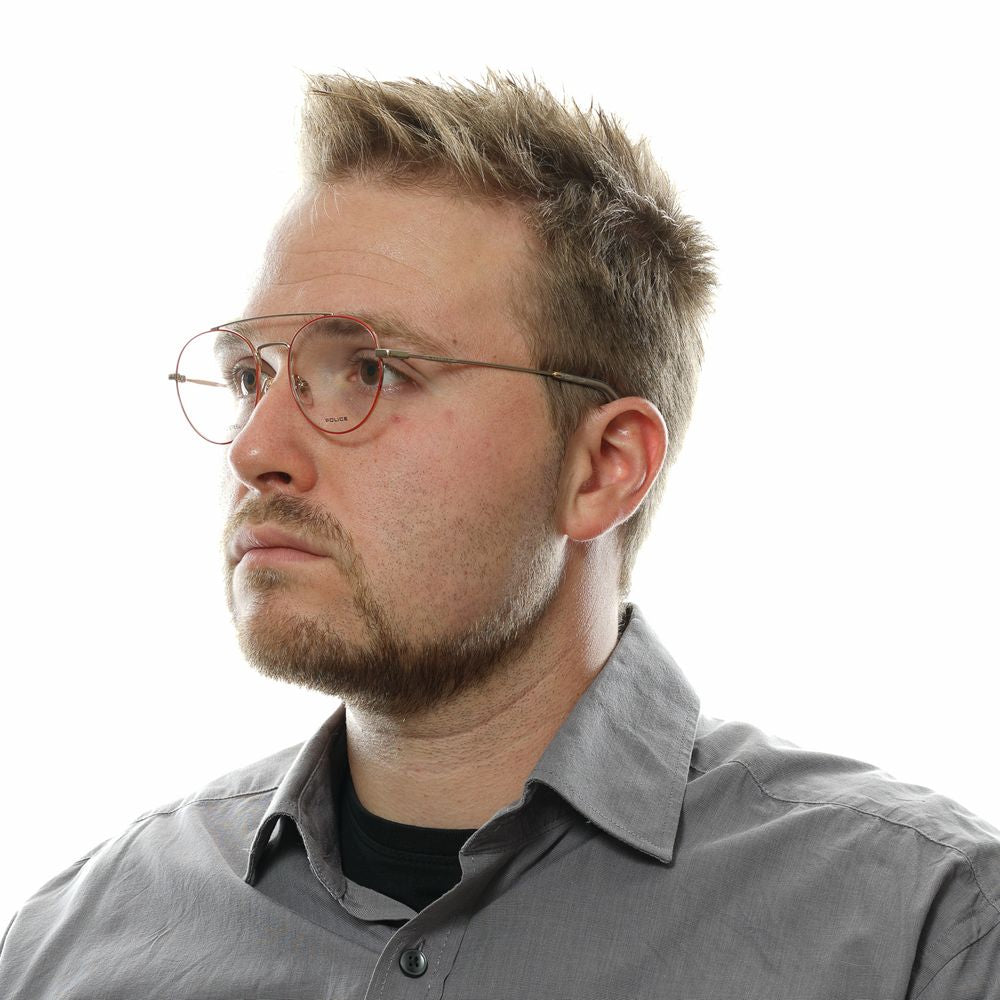 Police Red Metal Optical Frames for Elevated Style and Vision