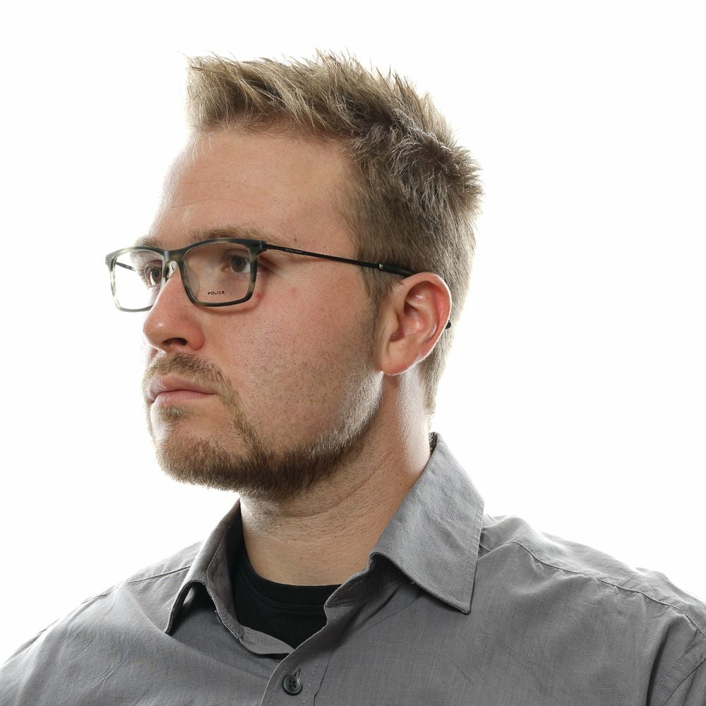 Police Gray Metal Optical Frames for Effortless Elegance