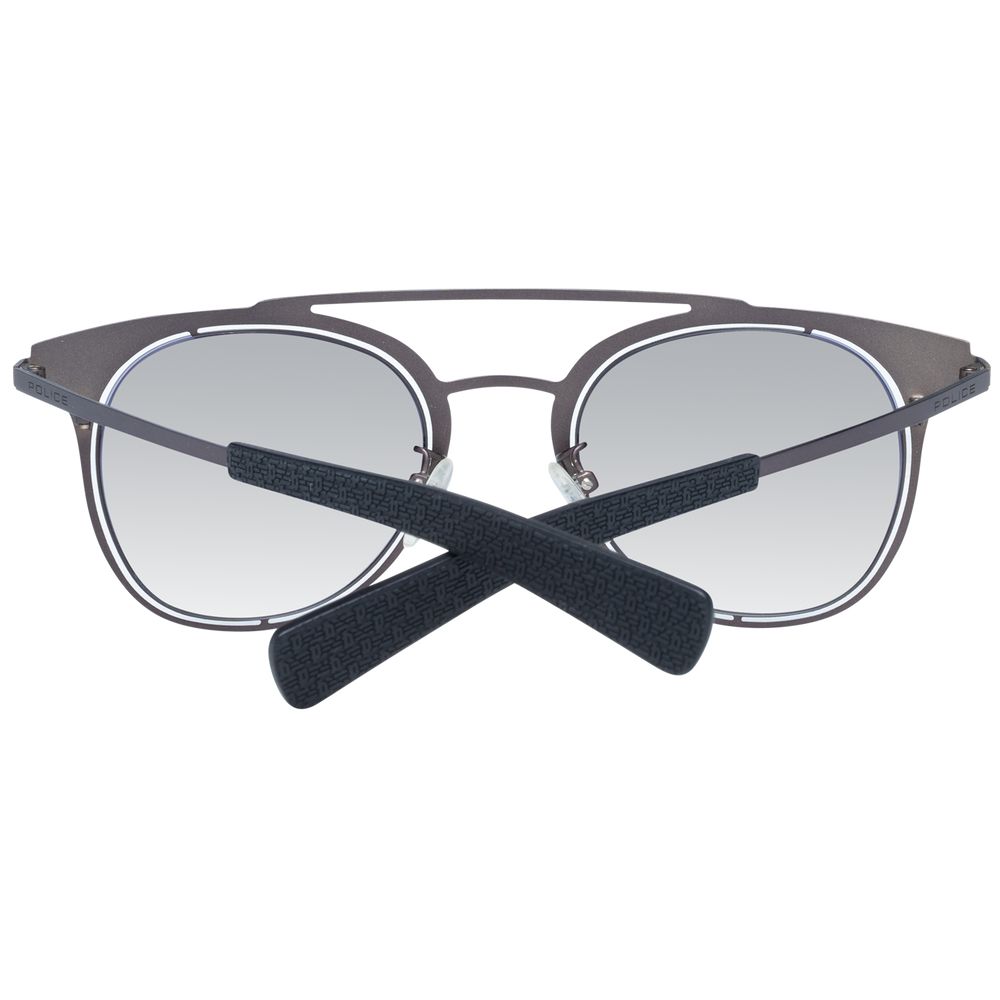 Police Black Metal Sunglasses with Round Mirrored Lenses