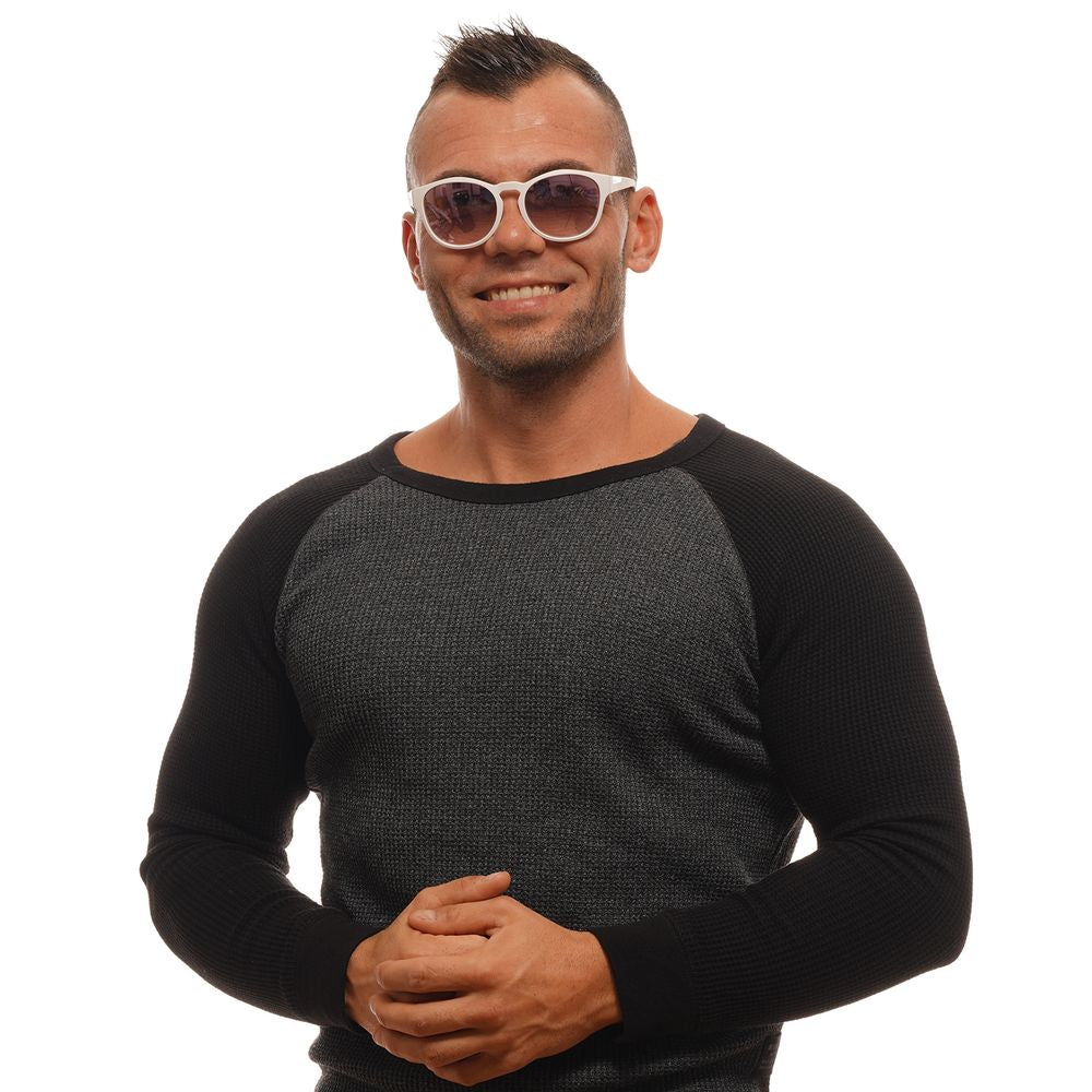 Bolle White Unisex Sunglasses with Striking Blue Lenses
