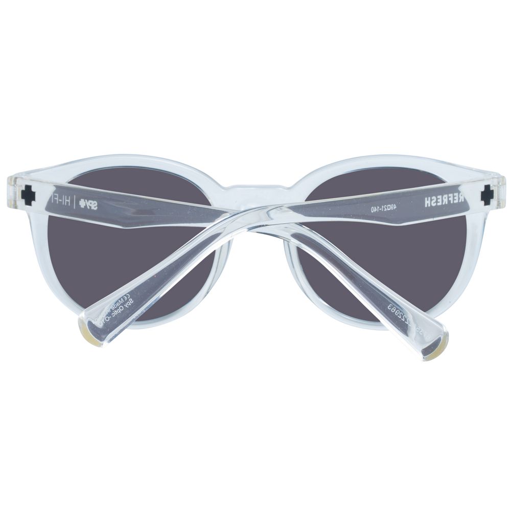 Spy Transparent Acetate Sunglasses with Grey Mirrored Lenses