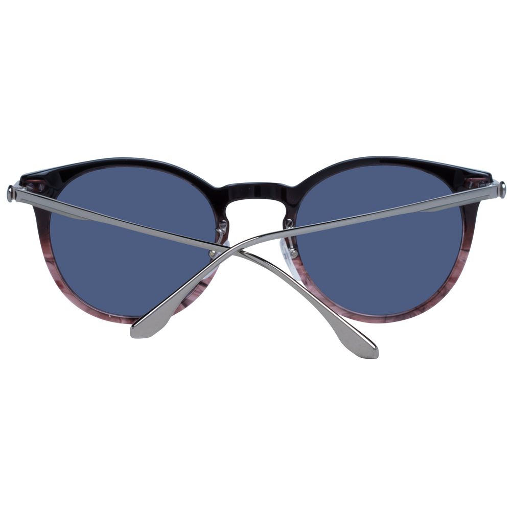 BMW Burgundy Acetate Sunglasses with Blue Mirrored Lenses