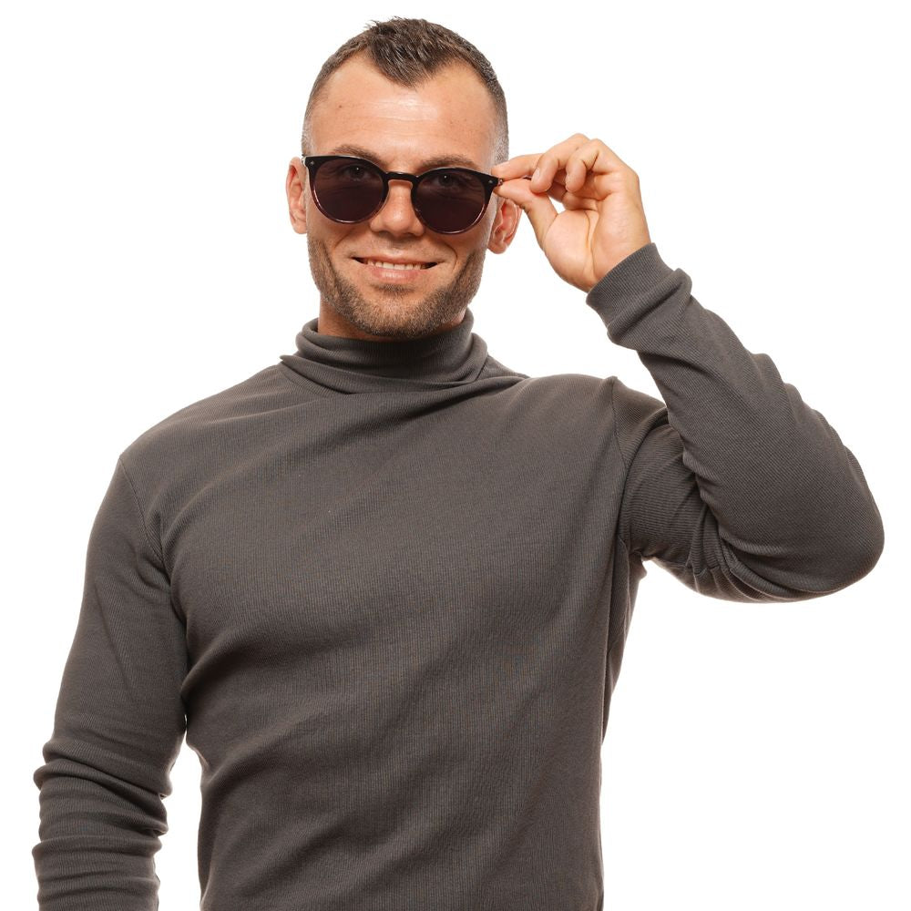 BMW Burgundy Acetate Sunglasses with Blue Mirrored Lenses