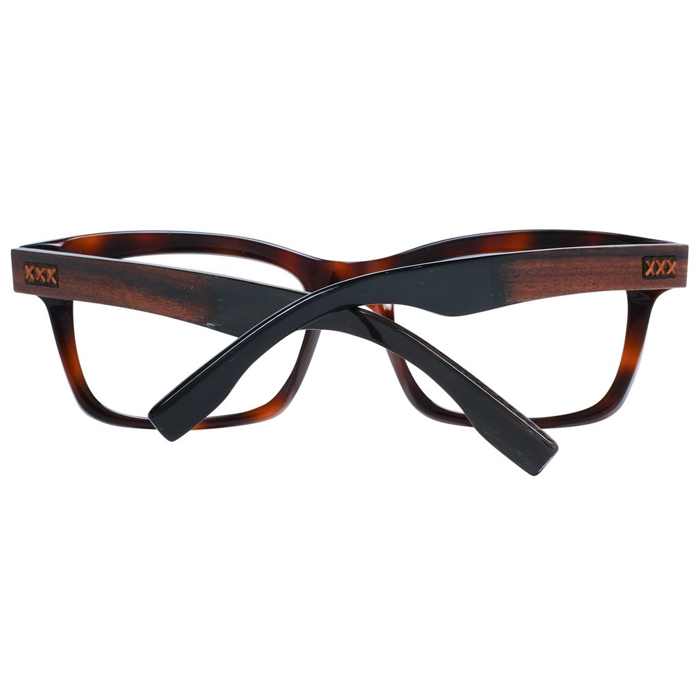 Ermenegildo Zegna Brown Acetate Optical Frames for Elevated Style