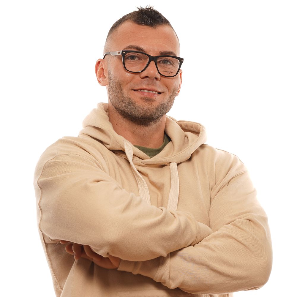 Ermenegildo Zegna Brown Horn Optical Frames