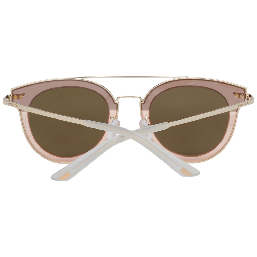 Police Rose Gold Metal Sunglasses with Mirrored Grey Lenses