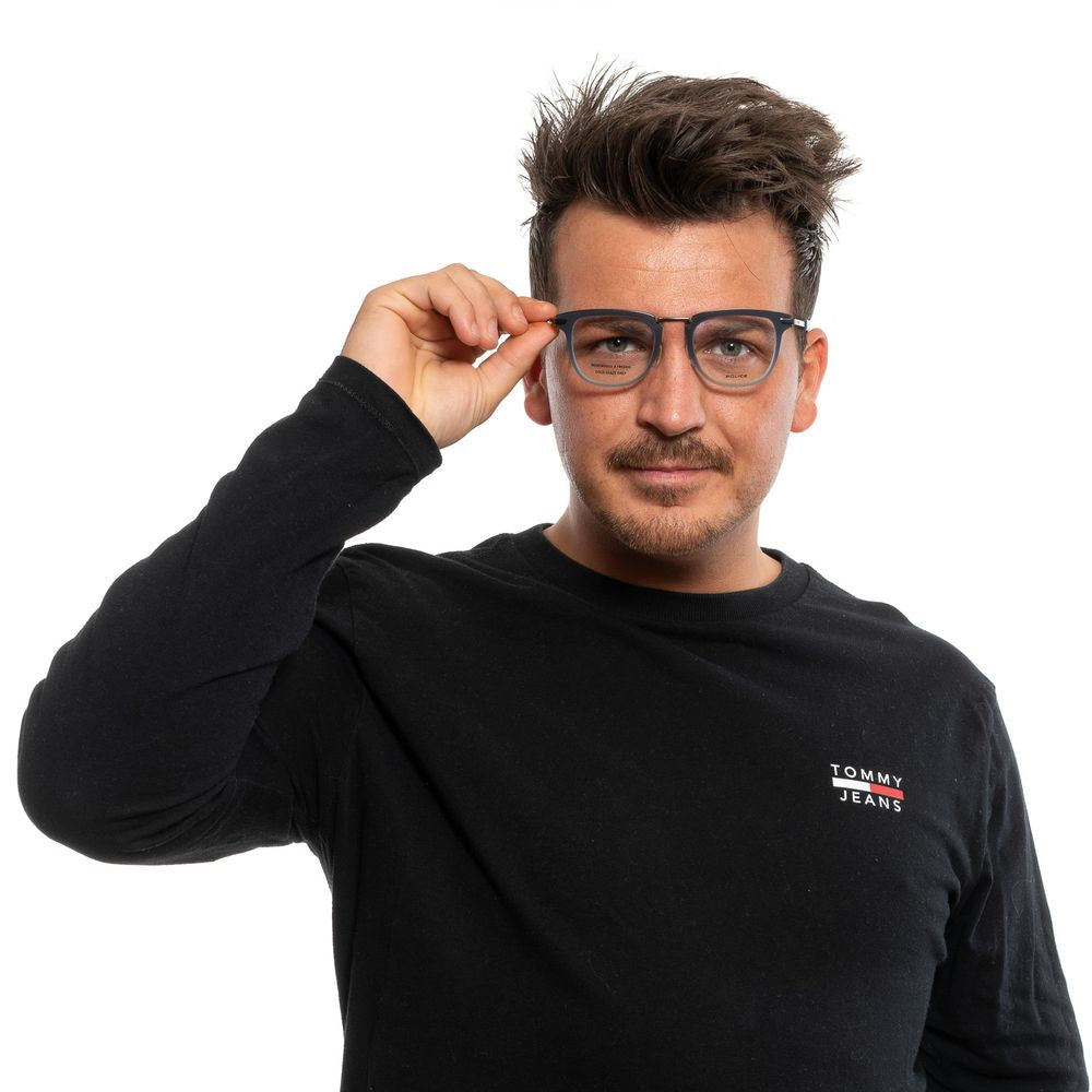 Police Blue Metal Optical Frames for Timeless Elegance