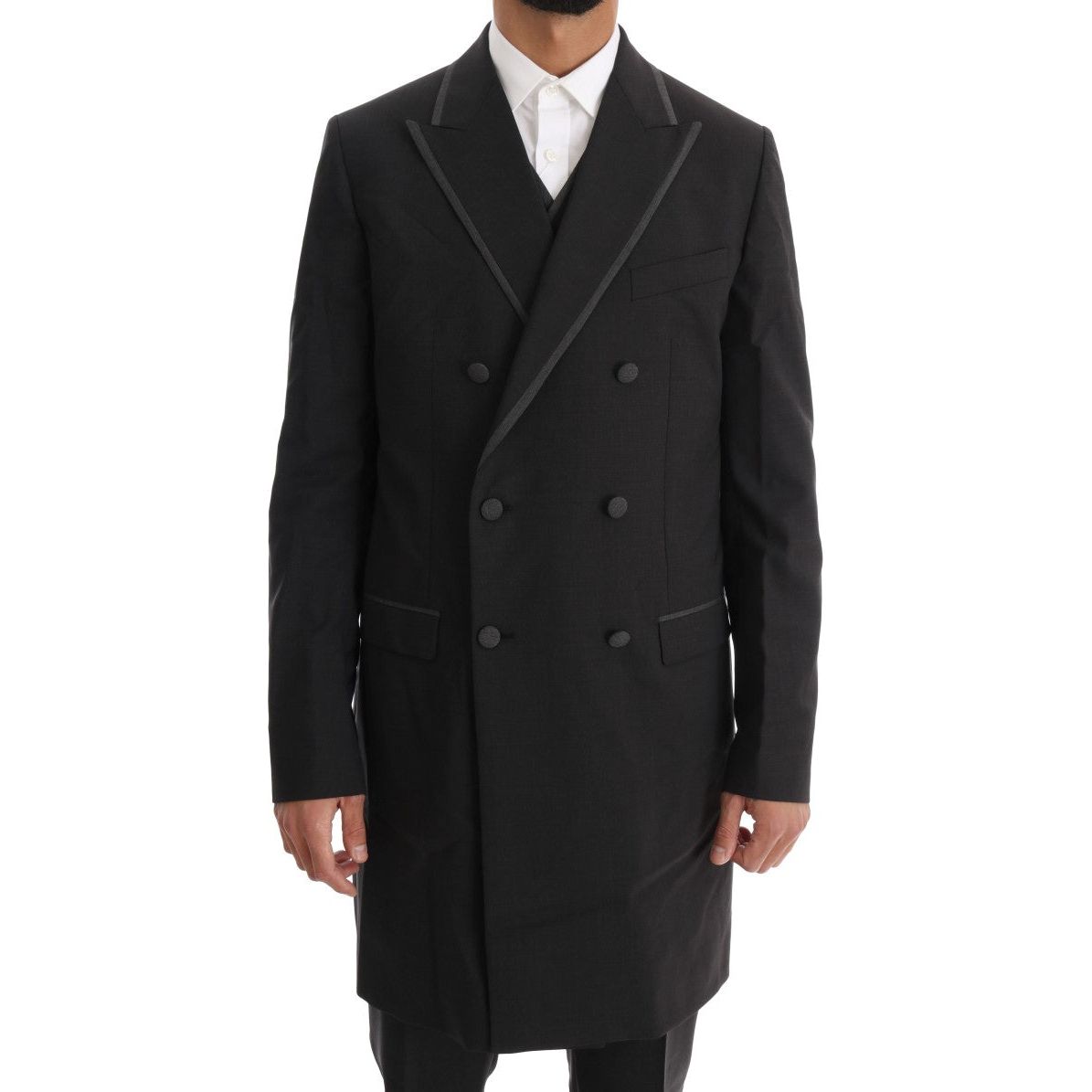 Dolce & Gabbana Gray Wool Double Breasted Suit