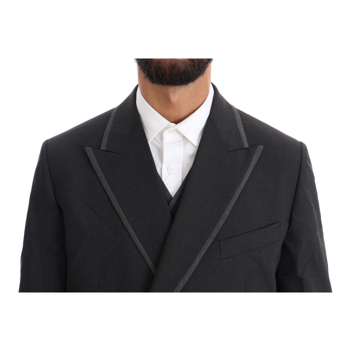 Dolce & Gabbana Gray Wool Double Breasted Suit