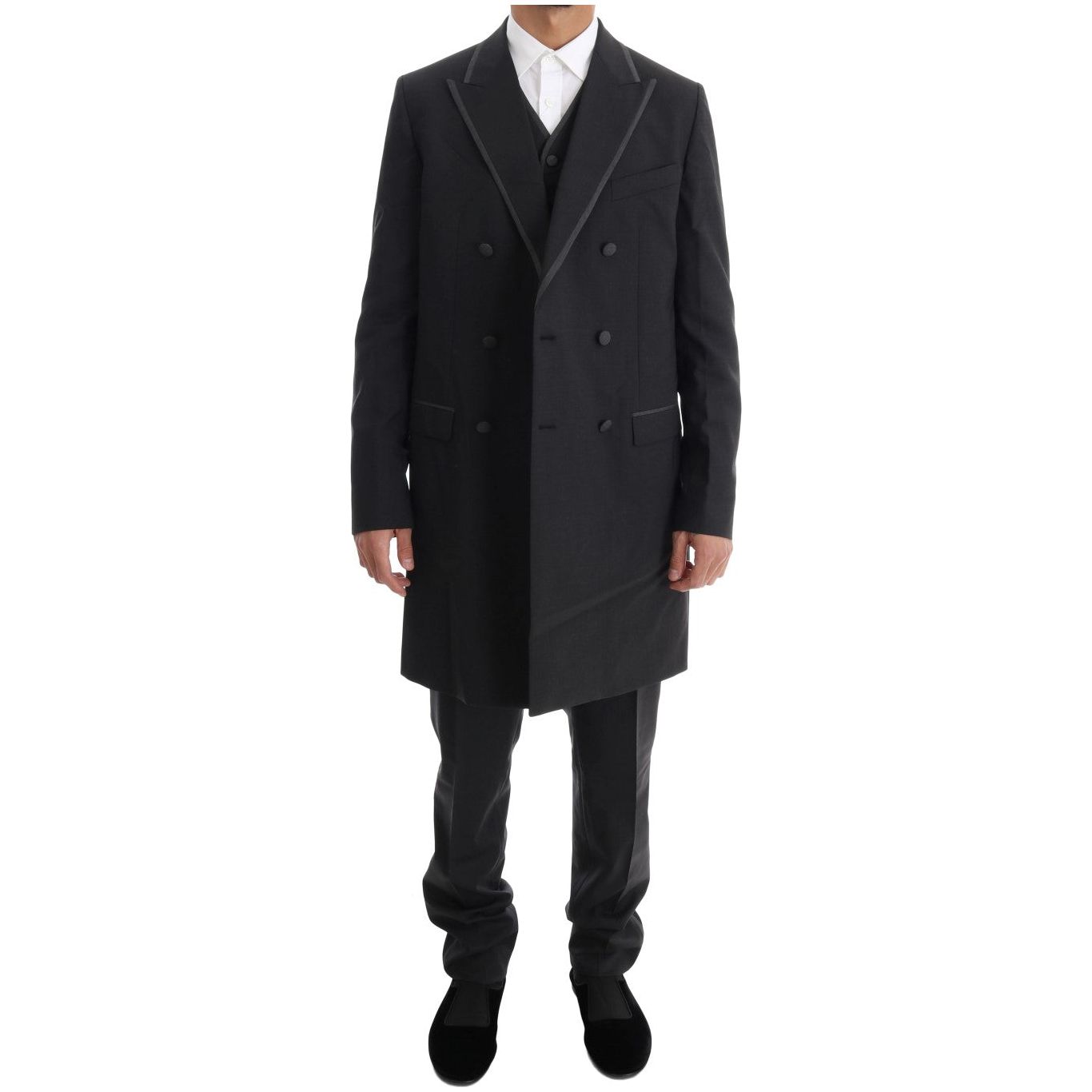 Dolce & Gabbana Gray Wool Double Breasted Suit