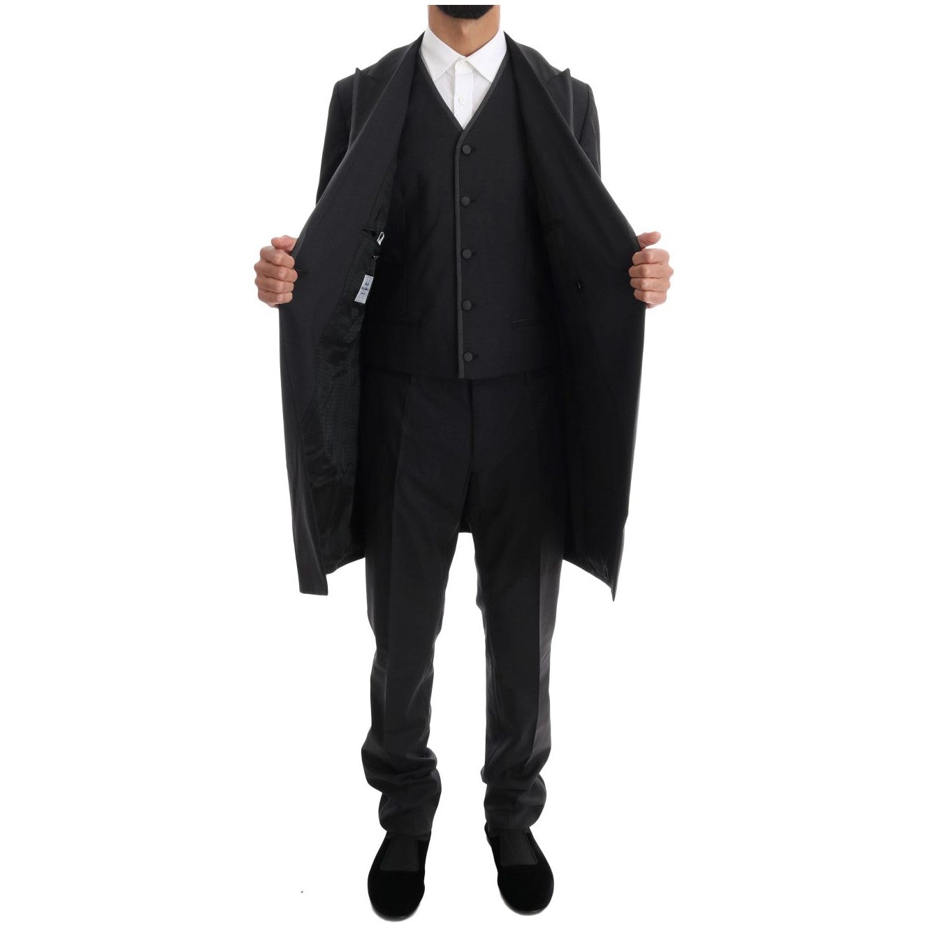 Dolce & Gabbana Gray Wool Double Breasted Suit
