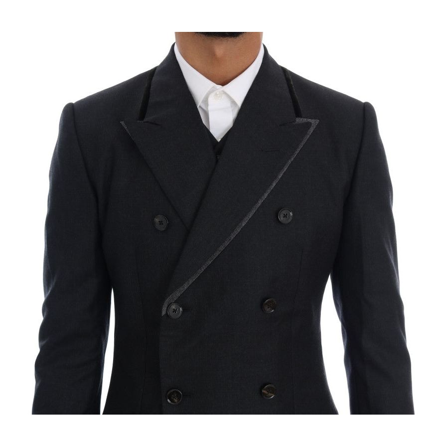Dolce & Gabbana Gray Wool Double Breasted Suit