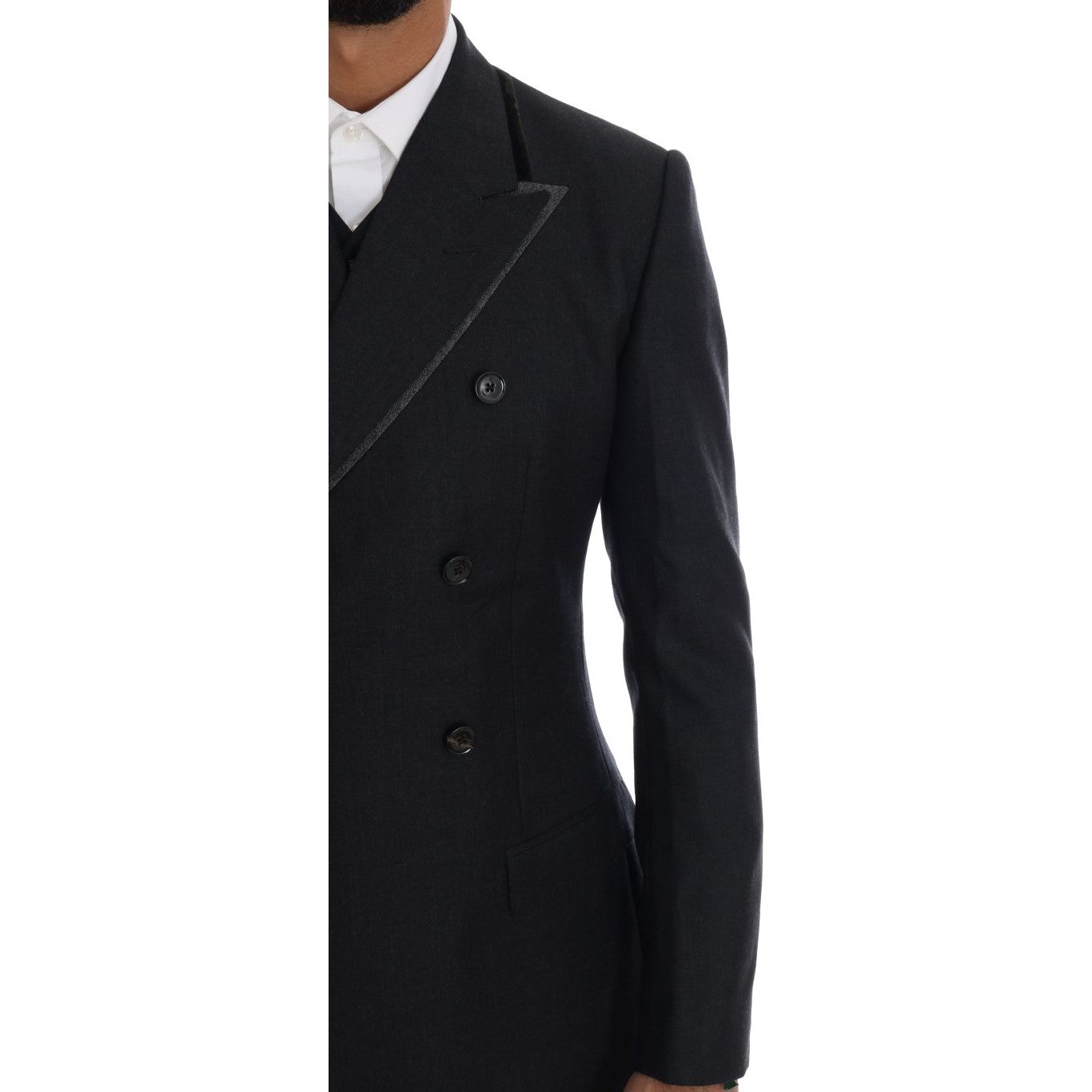Dolce & Gabbana Gray Wool Double Breasted Suit