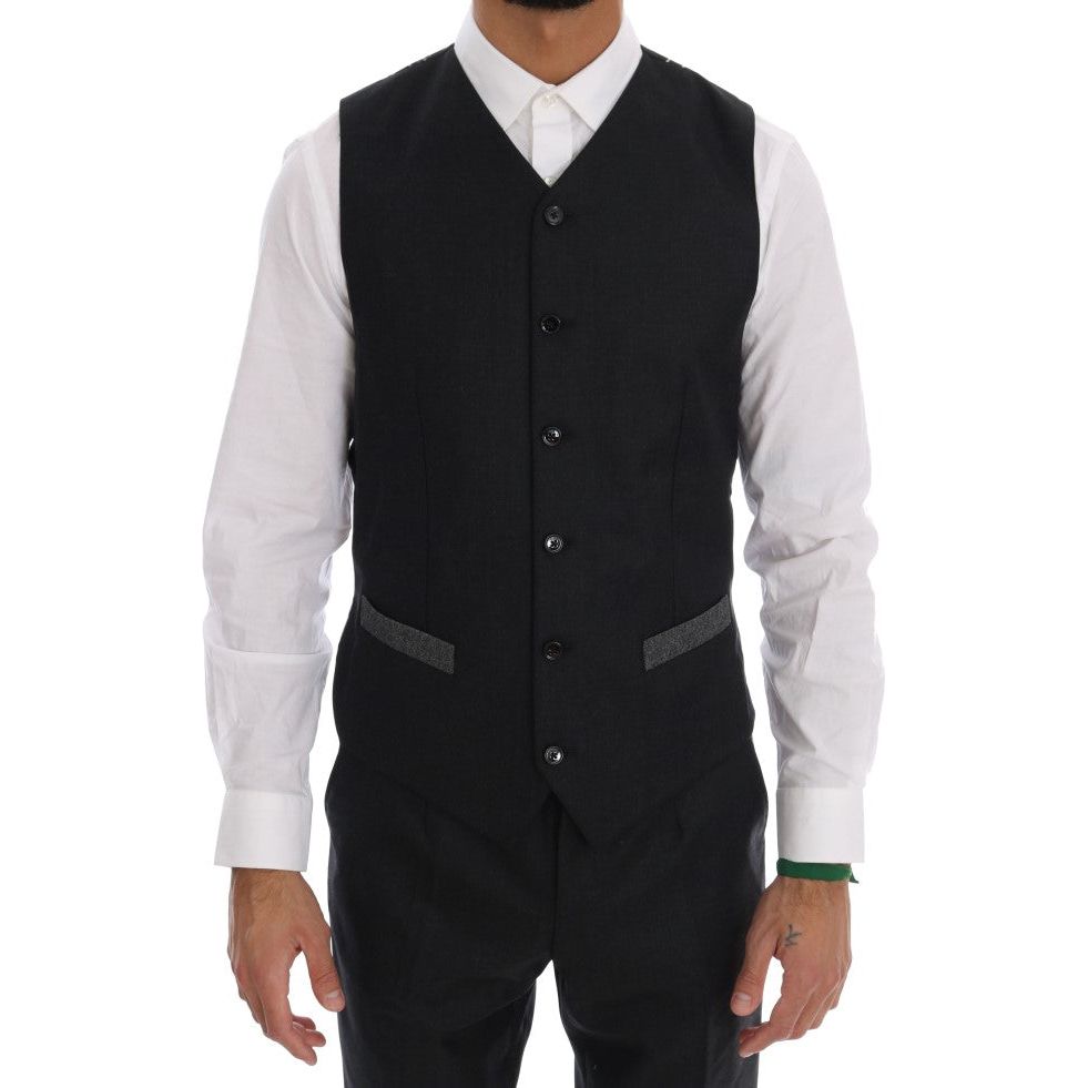 Dolce & Gabbana Gray Wool Double Breasted Suit