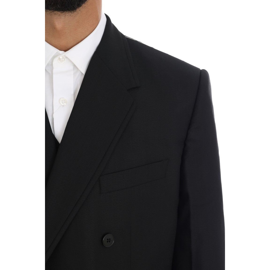 Dolce & Gabbana Black Wool Three-Piece Suit