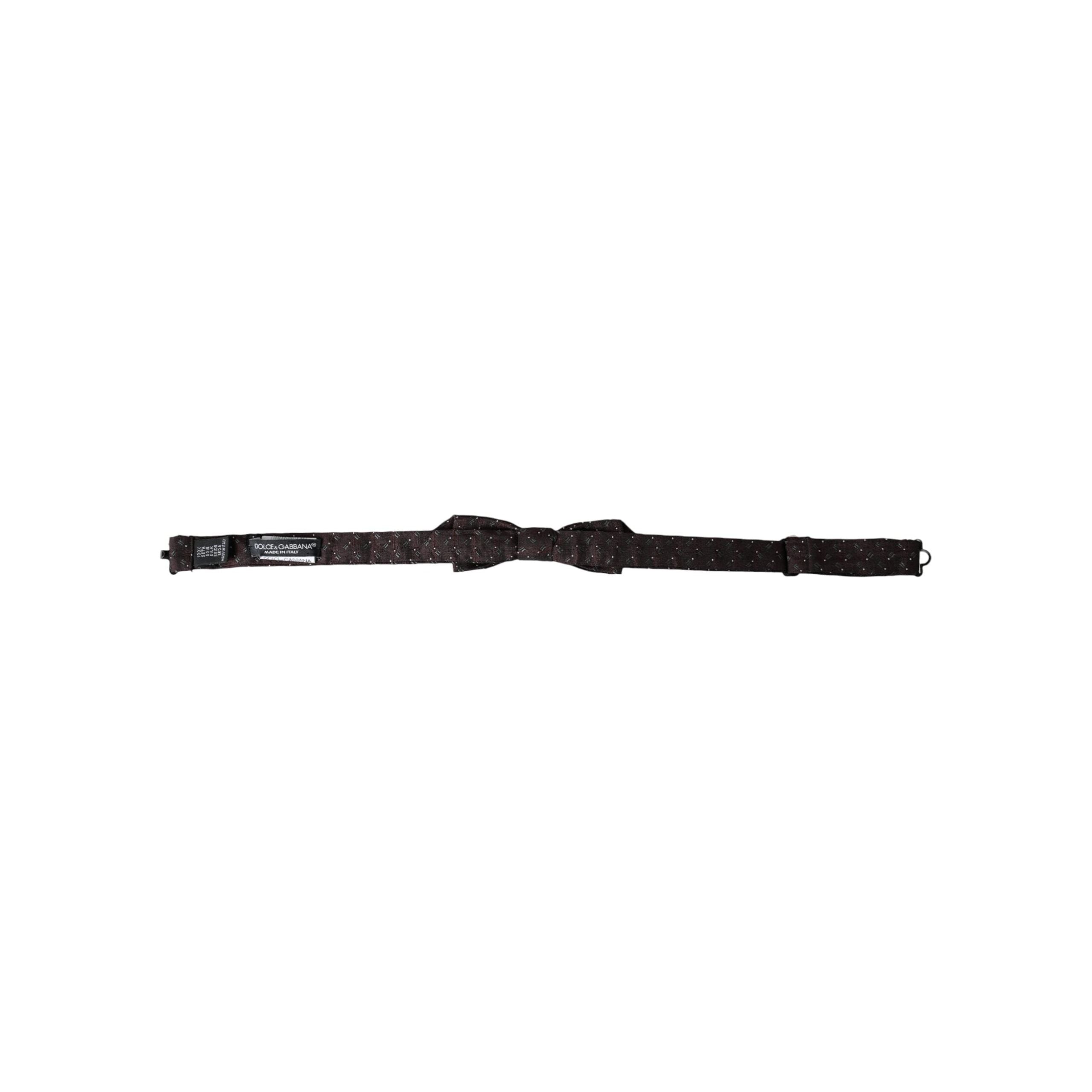 Dolce & Gabbana Maroon Silk Patterned Bow Tie Accessory