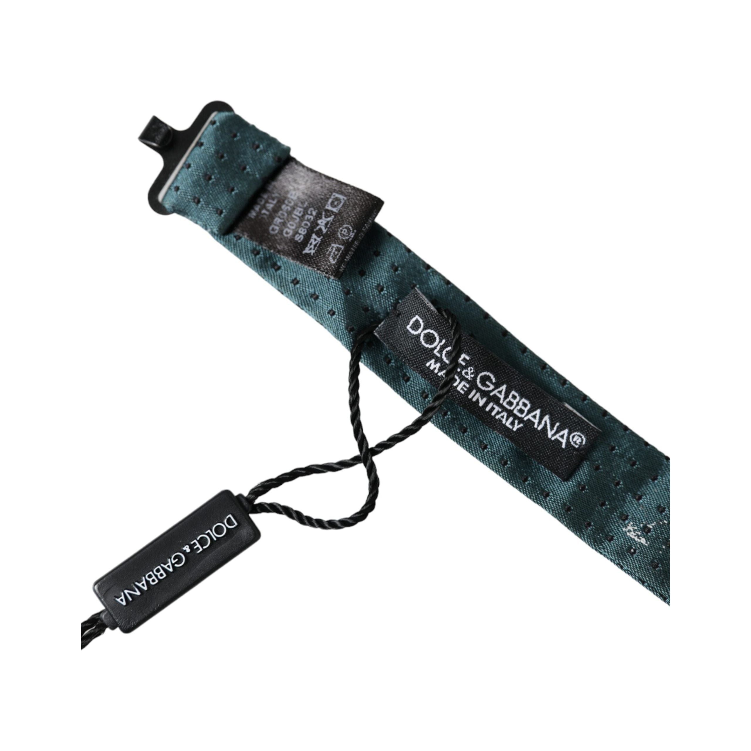 Dolce & Gabbana Green Silk Fantasy Adjustable Neck Bow Tie