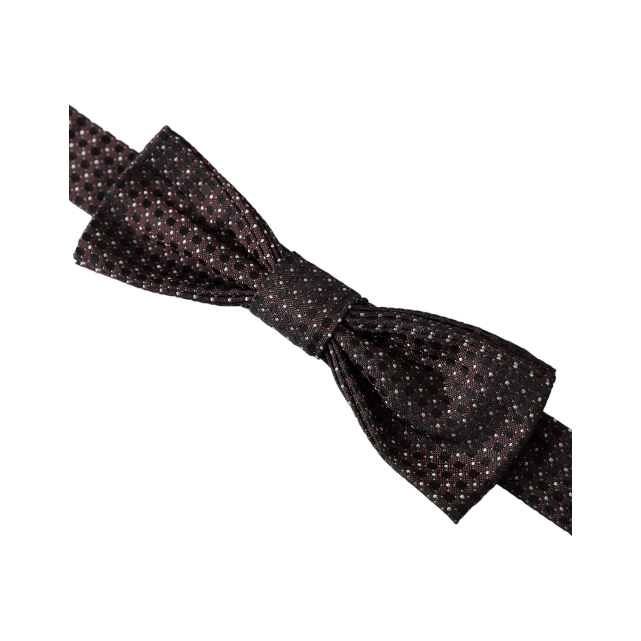 Dolce & Gabbana Brown Fantasy Silk Adjustable Neck Bow Tie