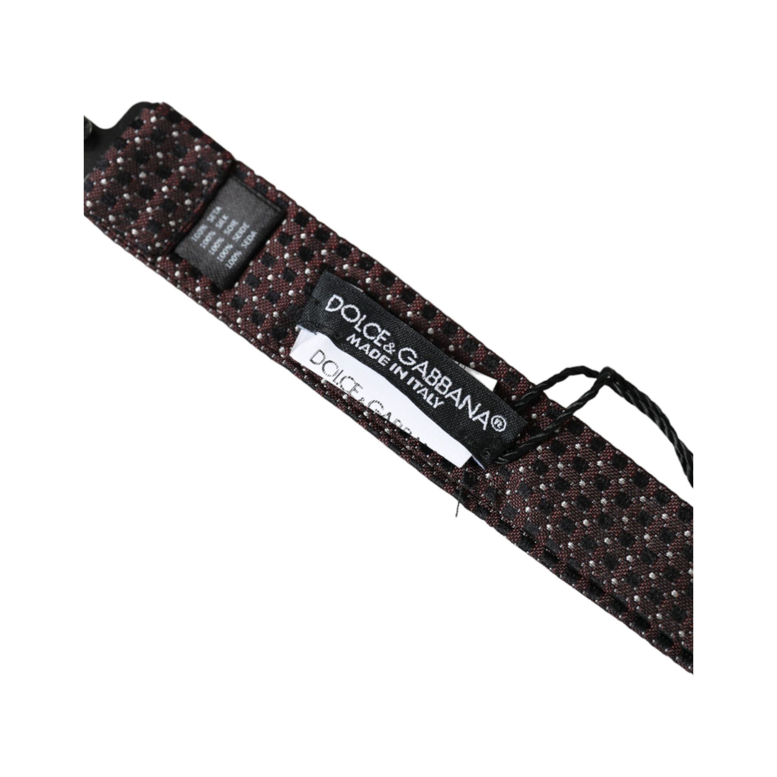 Dolce & Gabbana Brown Fantasy Silk Adjustable Neck Bow Tie