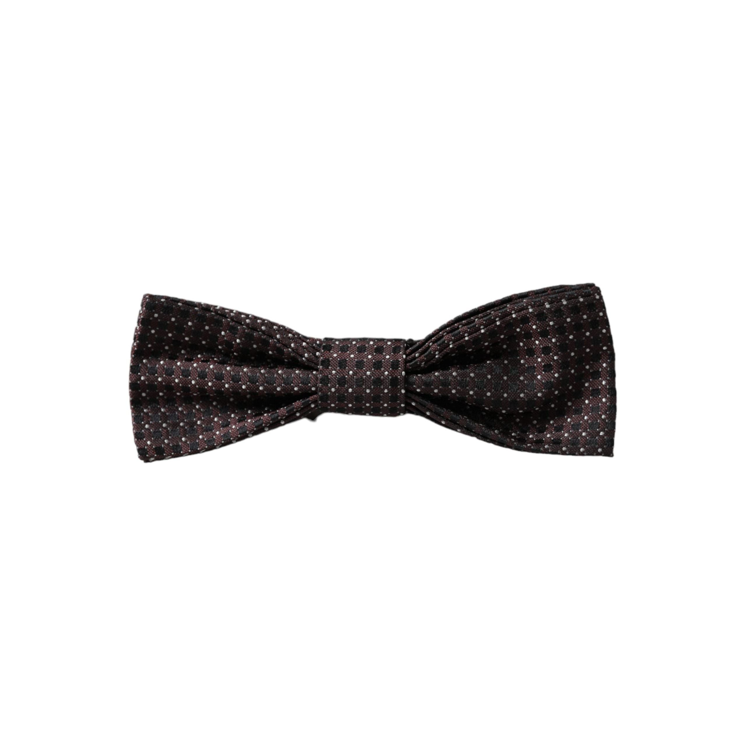 Dolce & Gabbana Brown Fantasy Silk Adjustable Neck Bow Tie