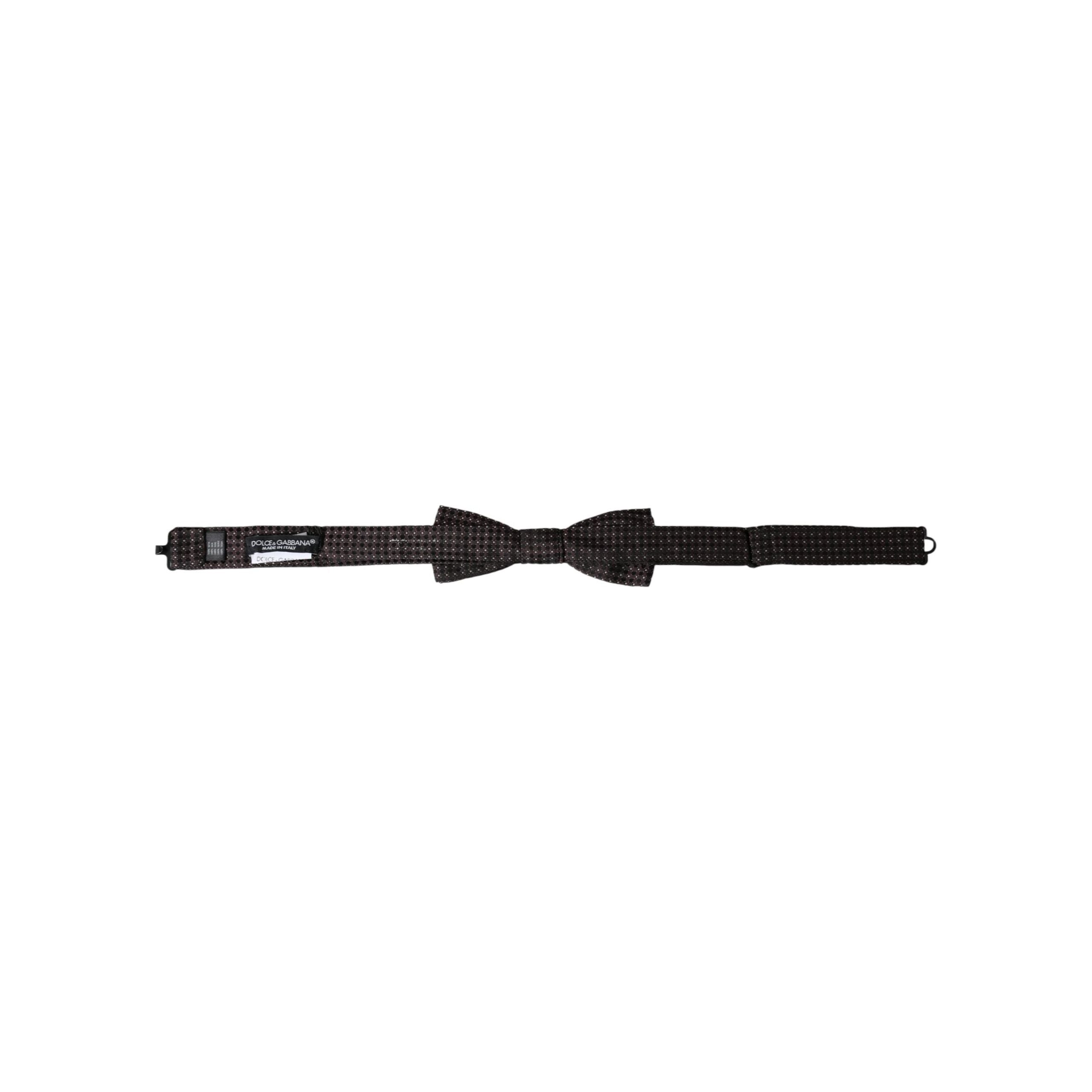 Dolce & Gabbana Brown Fantasy Silk Adjustable Neck Bow Tie