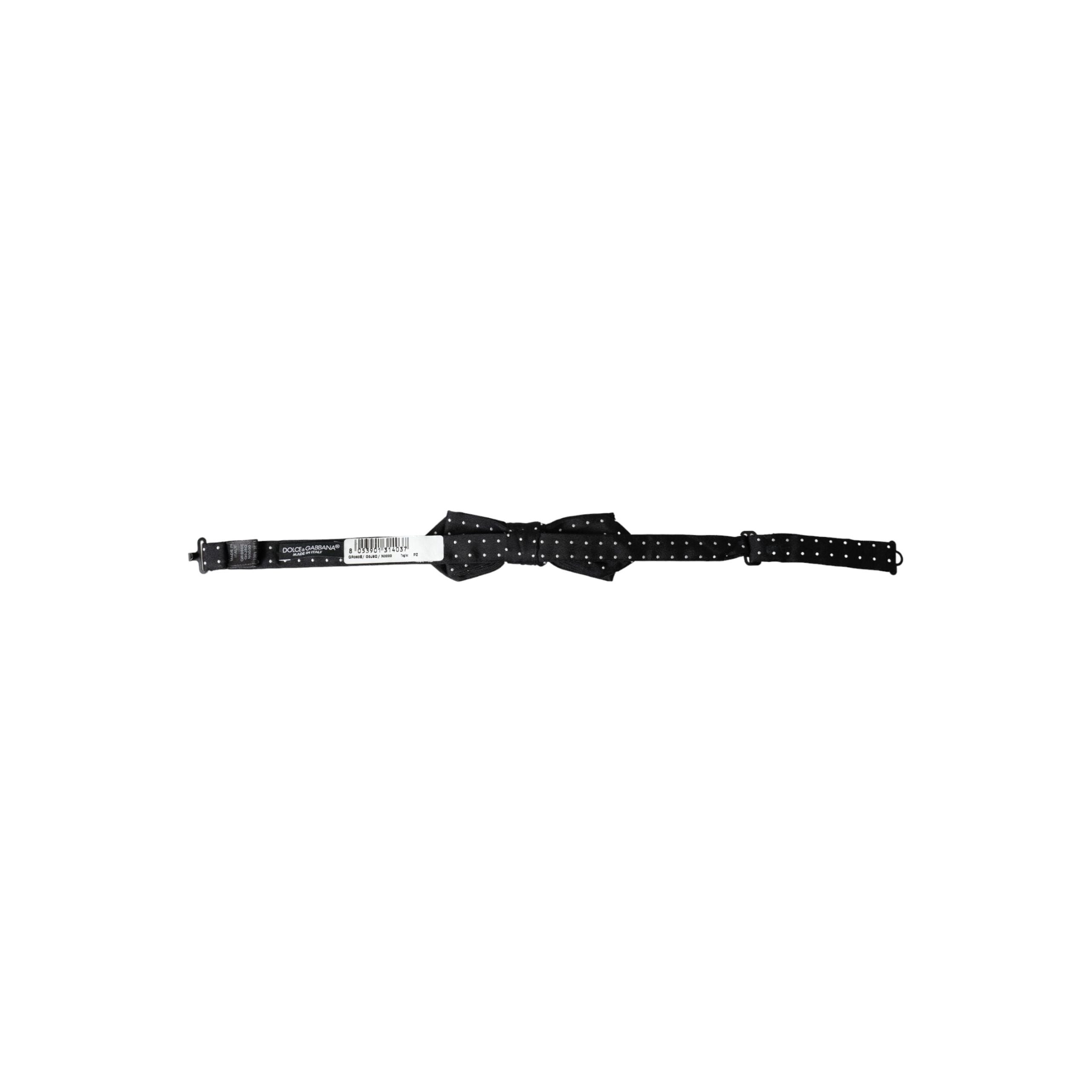 Dolce & Gabbana Black Silk Polka Dot Bow Tie
