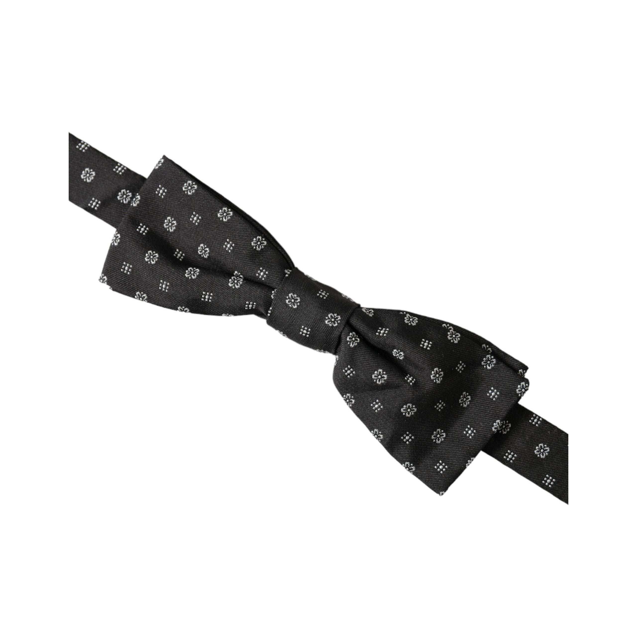 Dolce & Gabbana Black Silk Fantasy Bow Tie