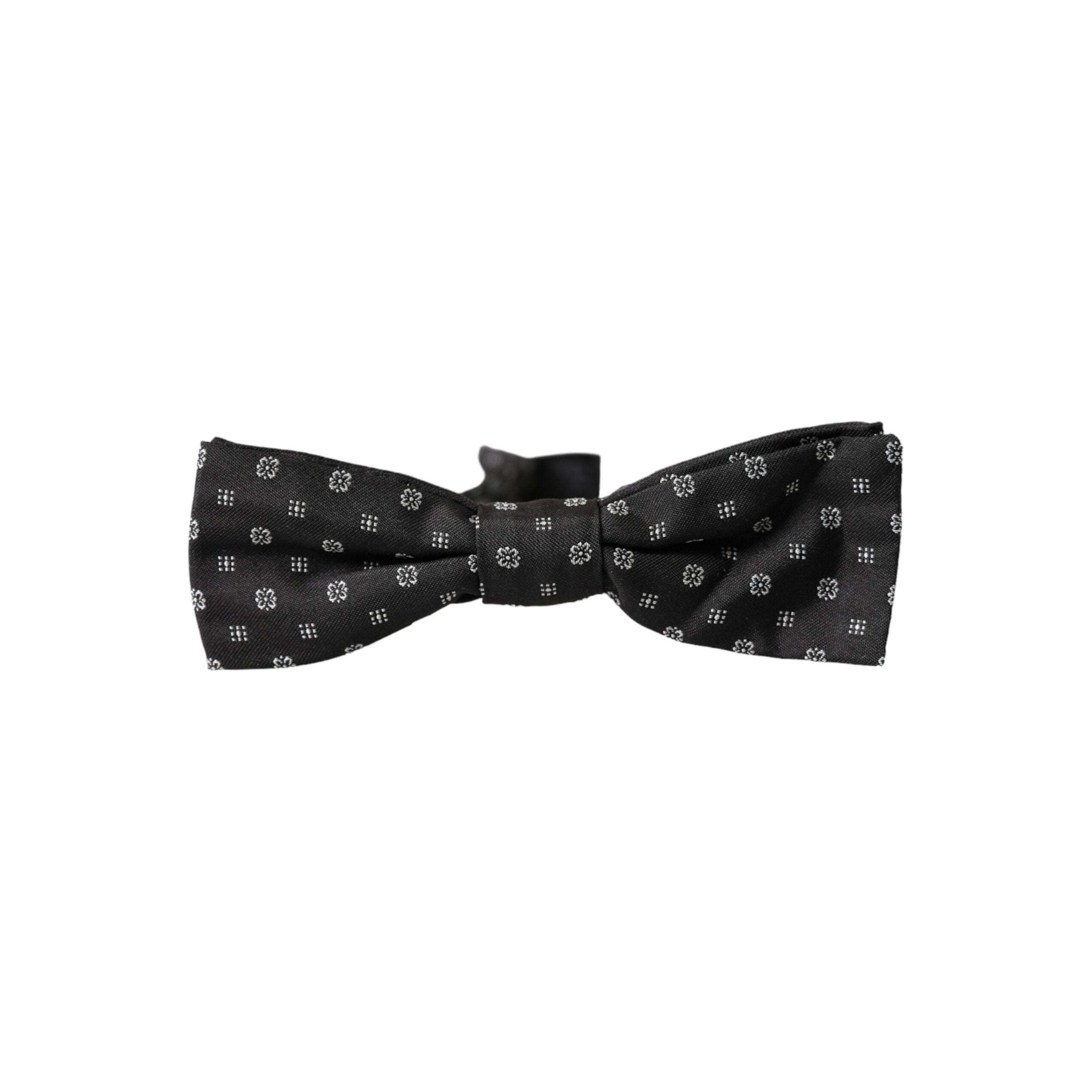 Dolce & Gabbana Black Silk Fantasy Bow Tie