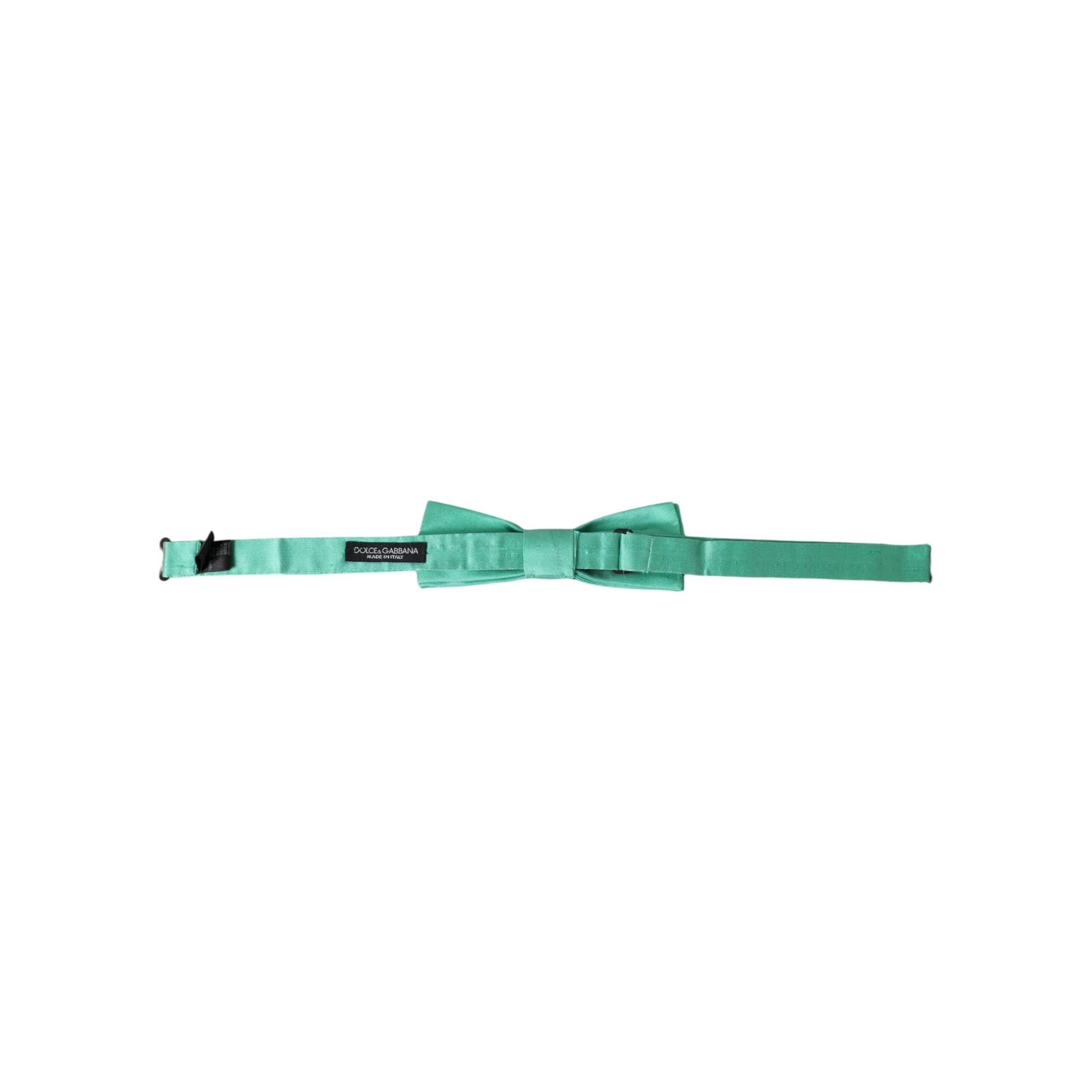Dolce & Gabbana Mint Green Silk Adjustable Neck Bow Tie