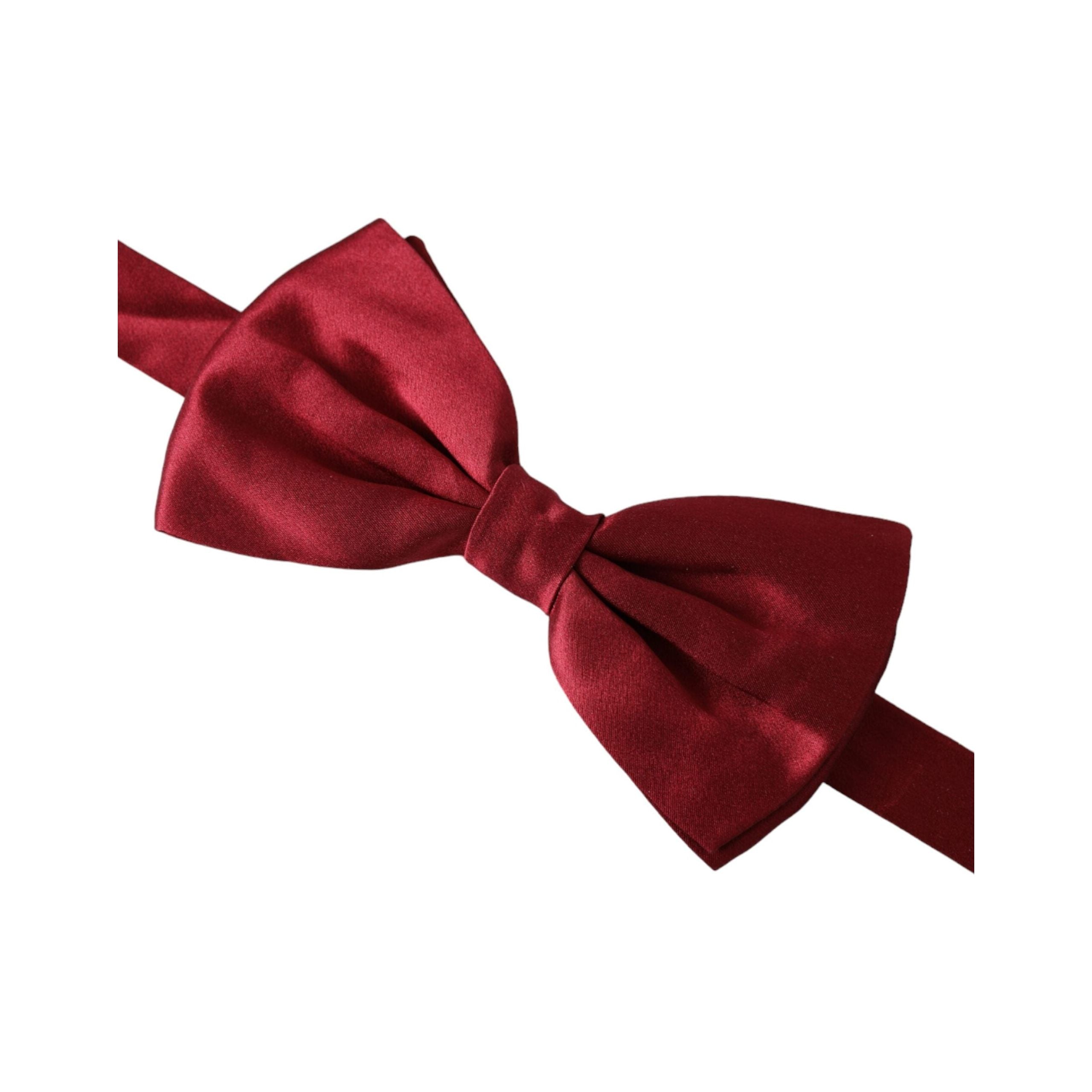 Dolce & Gabbana Red Satin Silk Adjustable Neck Bow Tie