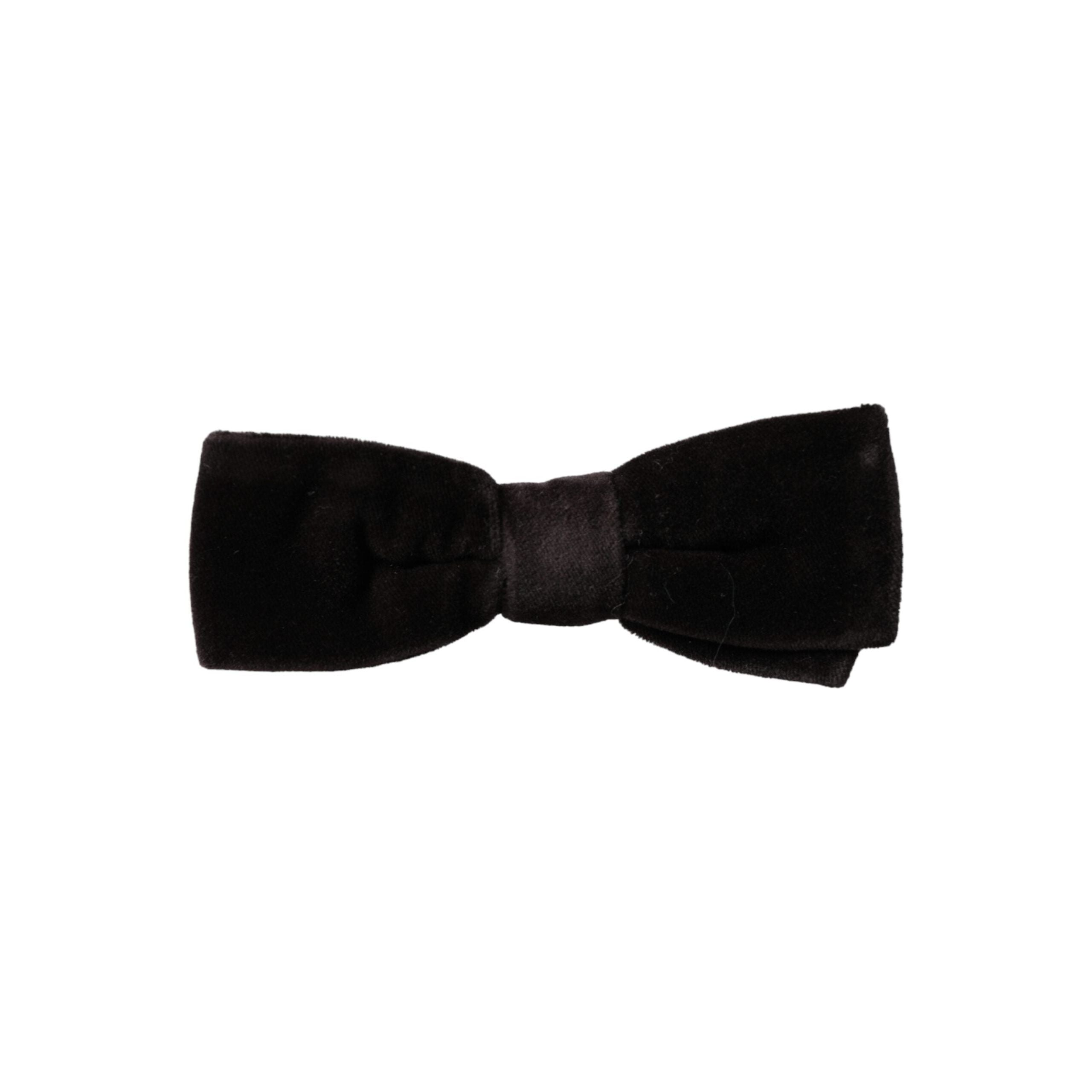 Dolce & Gabbana Black Velvet Cotton Bow Tie