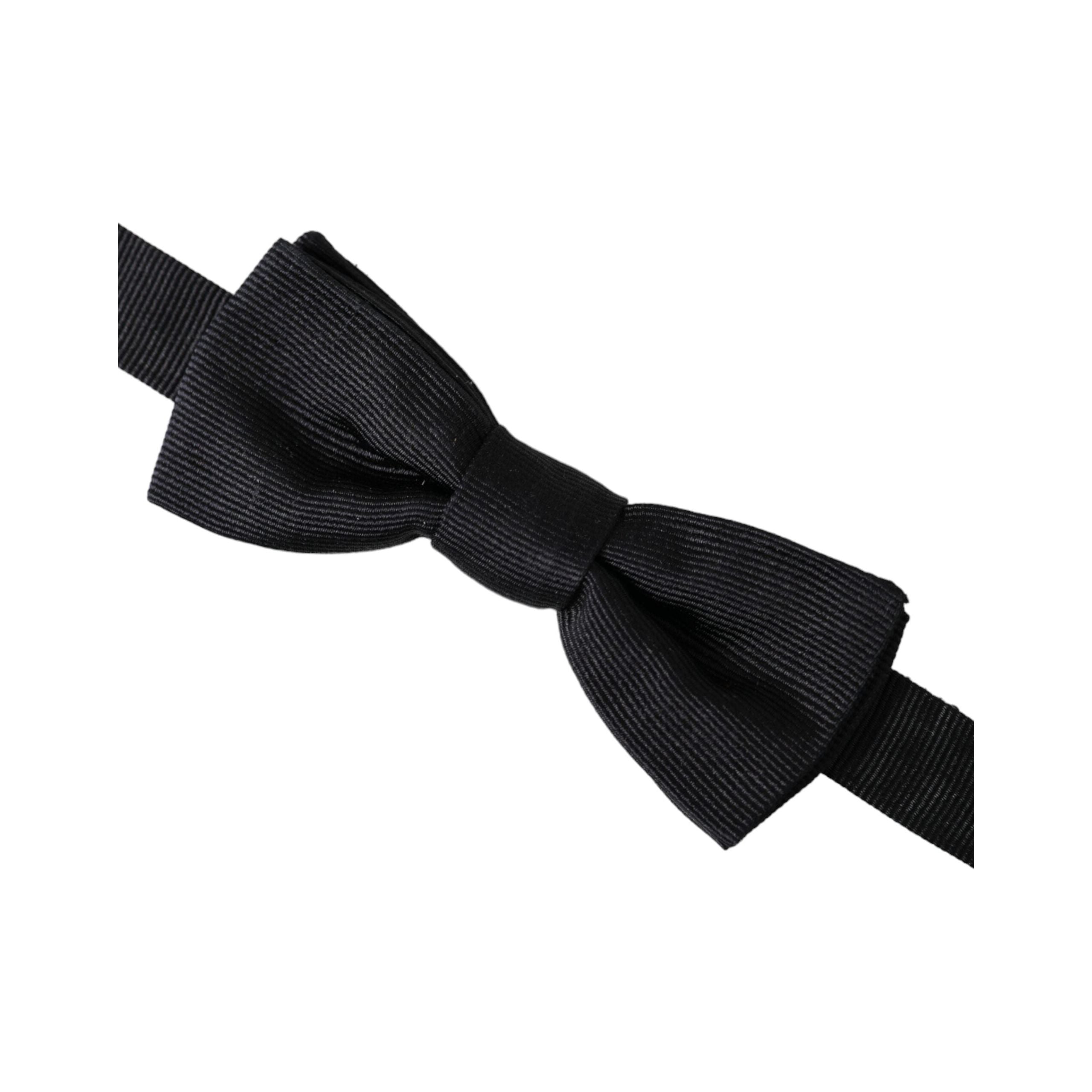 Dolce & Gabbana Black Silk Adjustable Neck Bow Tie