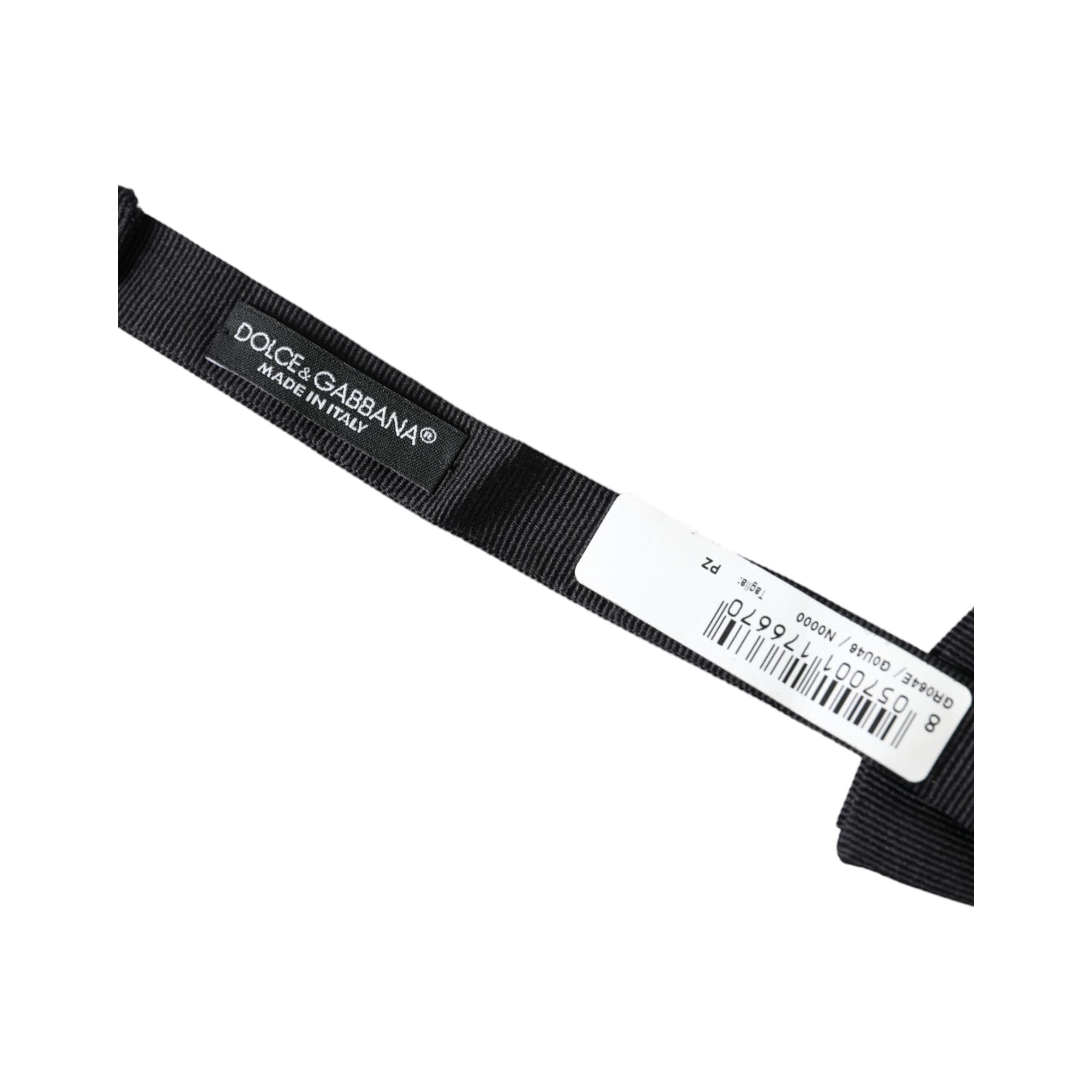 Dolce & Gabbana Black Silk Adjustable Neck Bow Tie