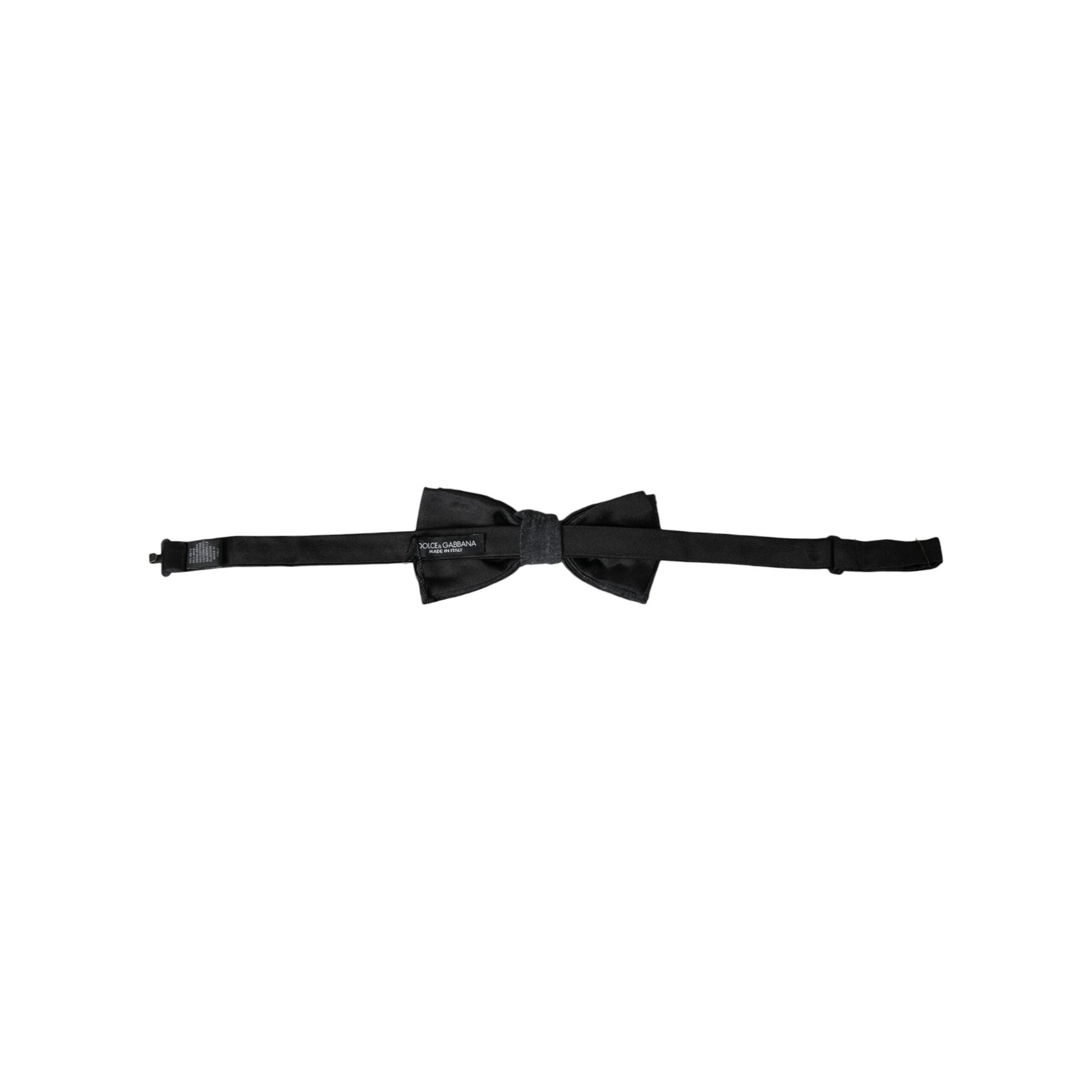 Dolce & Gabbana Dark Gray Silk Adjustable Neck Bow Tie