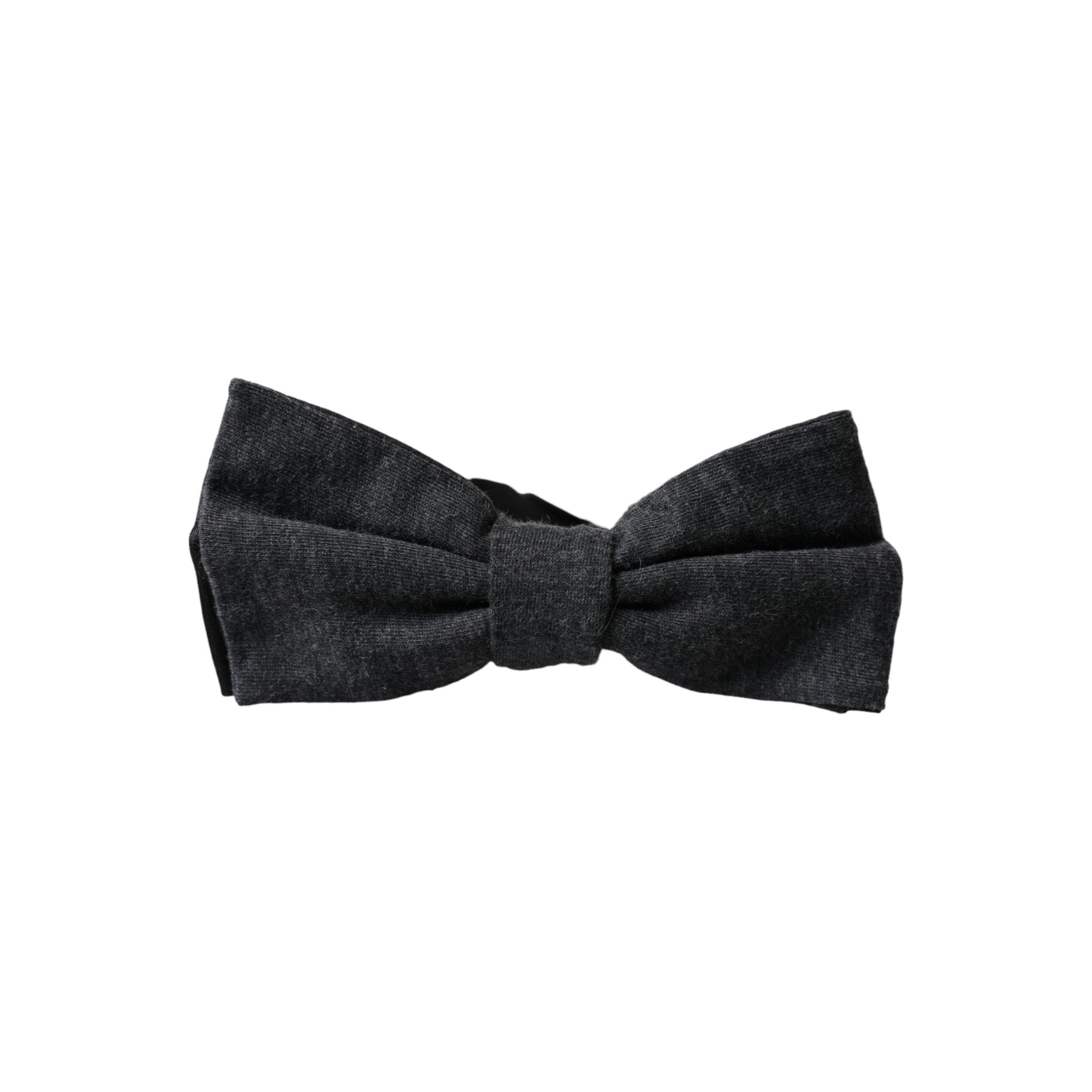Dolce & Gabbana Dark Gray Silk Adjustable Neck Bow Tie