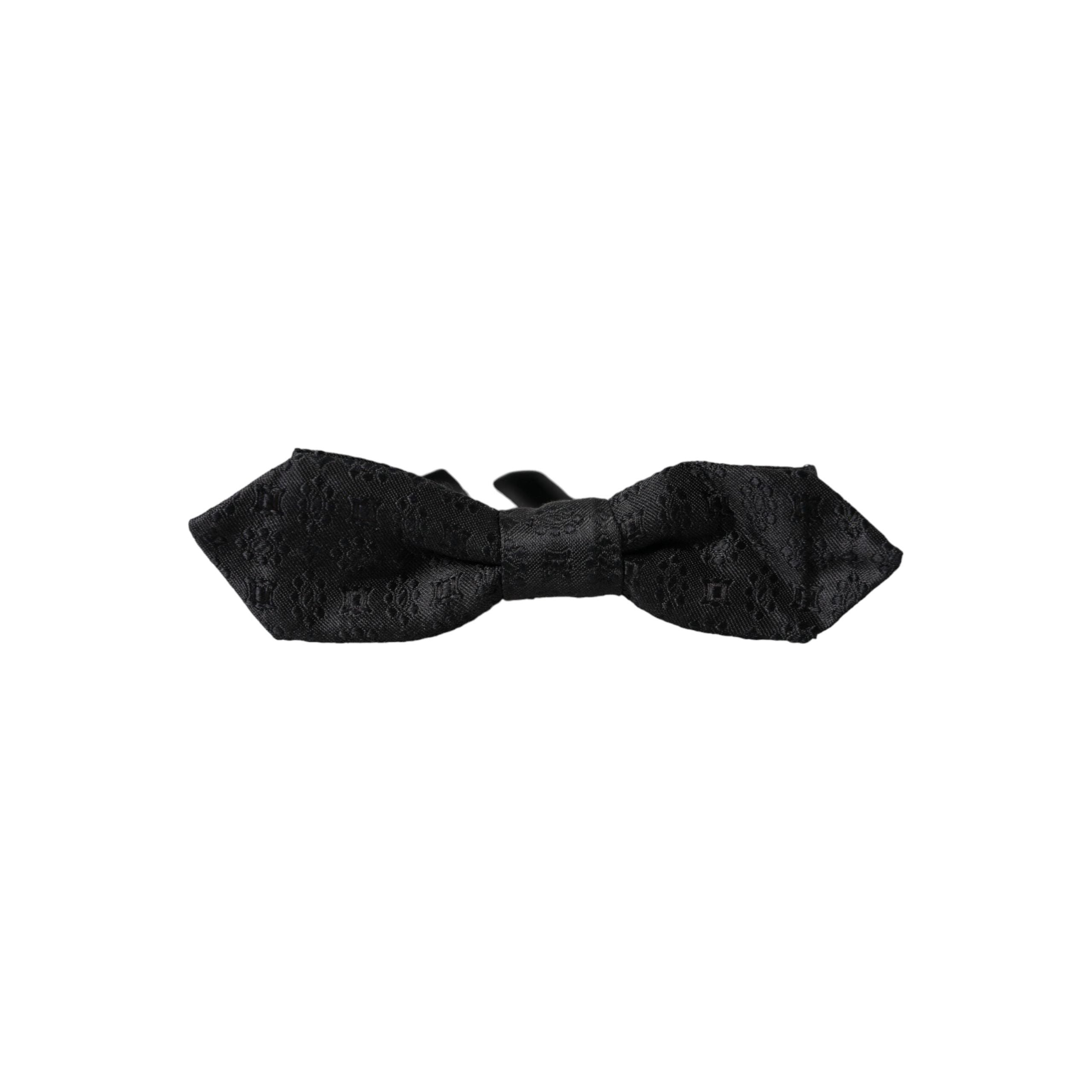 Dolce & Gabbana Black Silk Fantasy Adjustable Neck Bow Tie