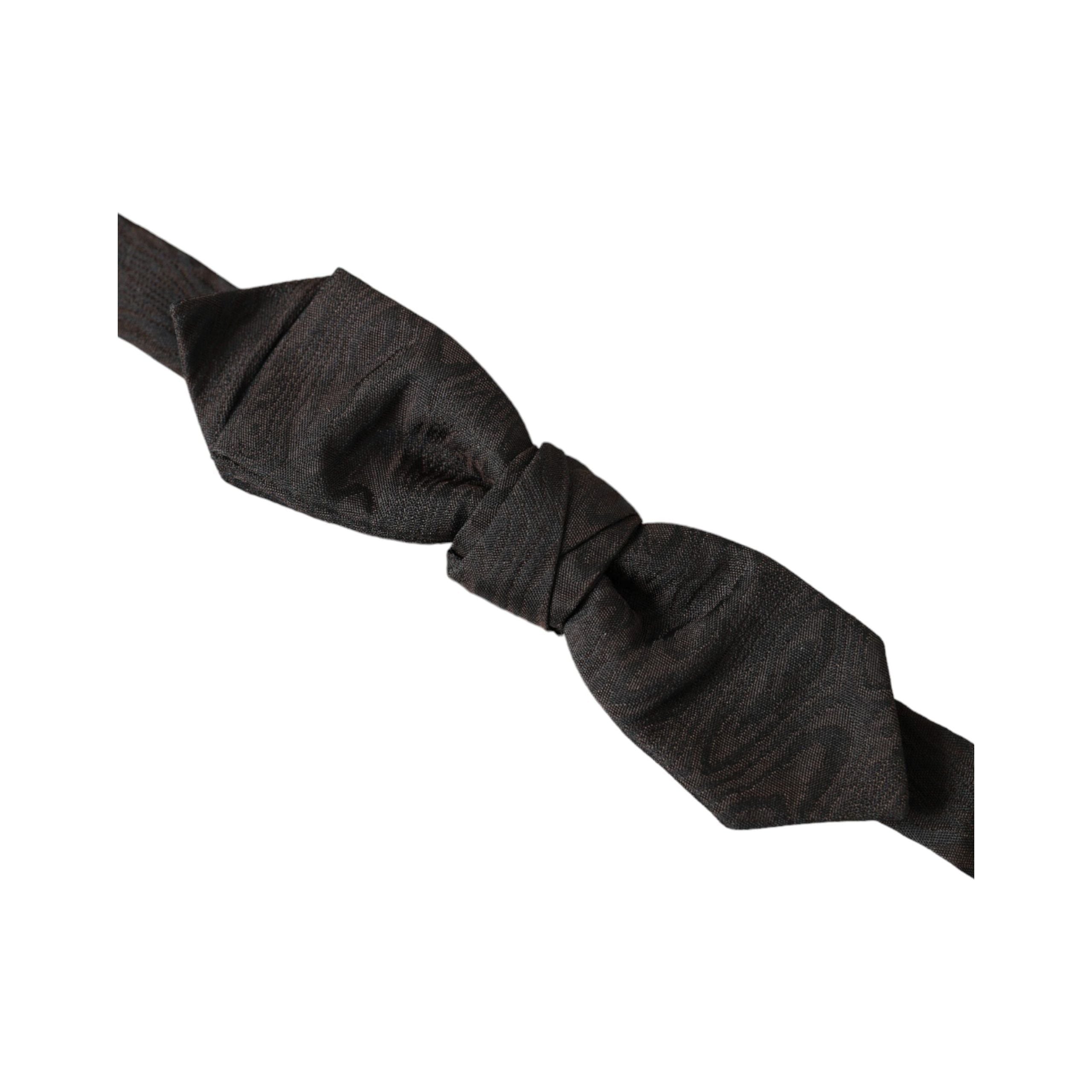 Dolce & Gabbana Black Silk Adjustable Neck Bow Tie