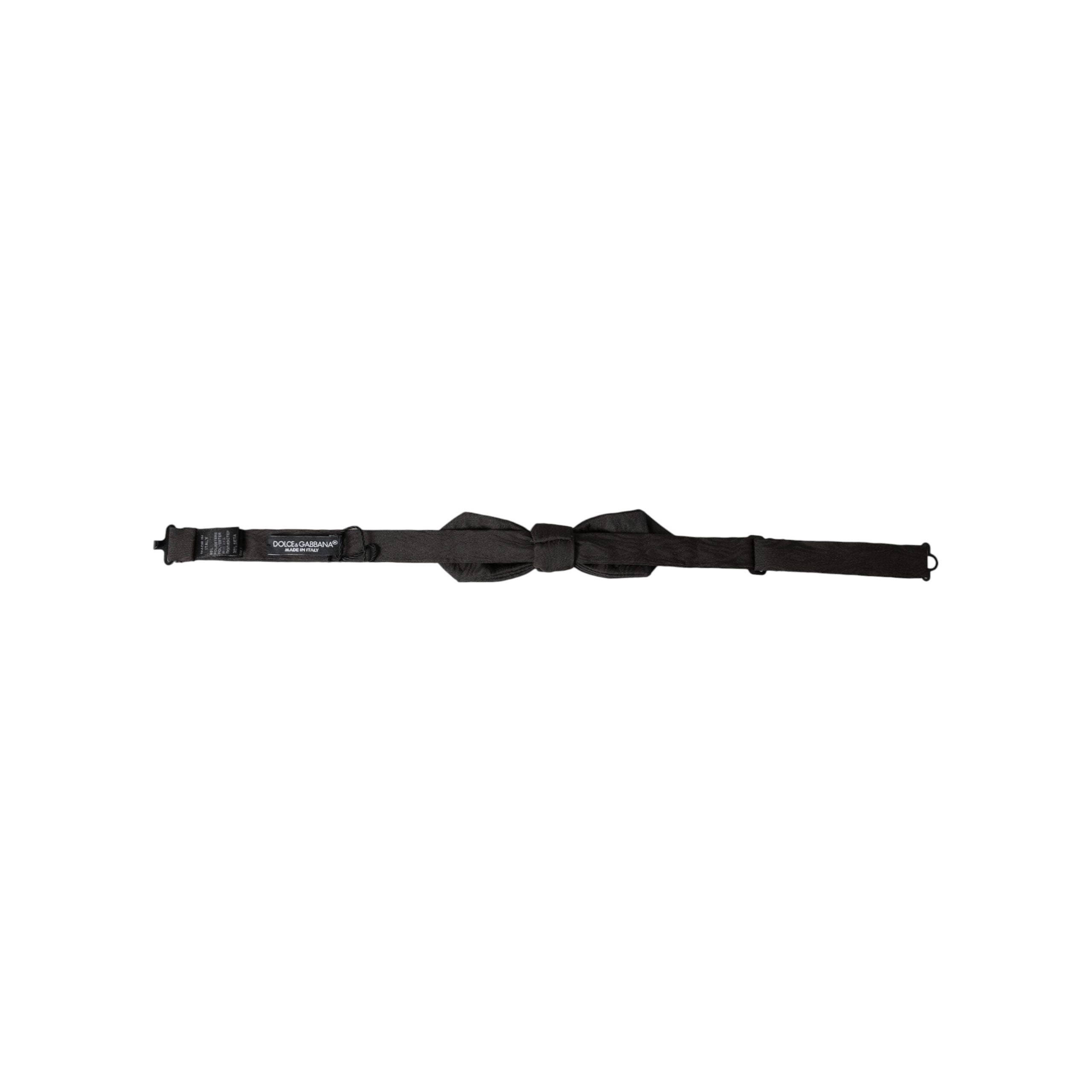 Dolce & Gabbana Black Silk Adjustable Neck Bow Tie