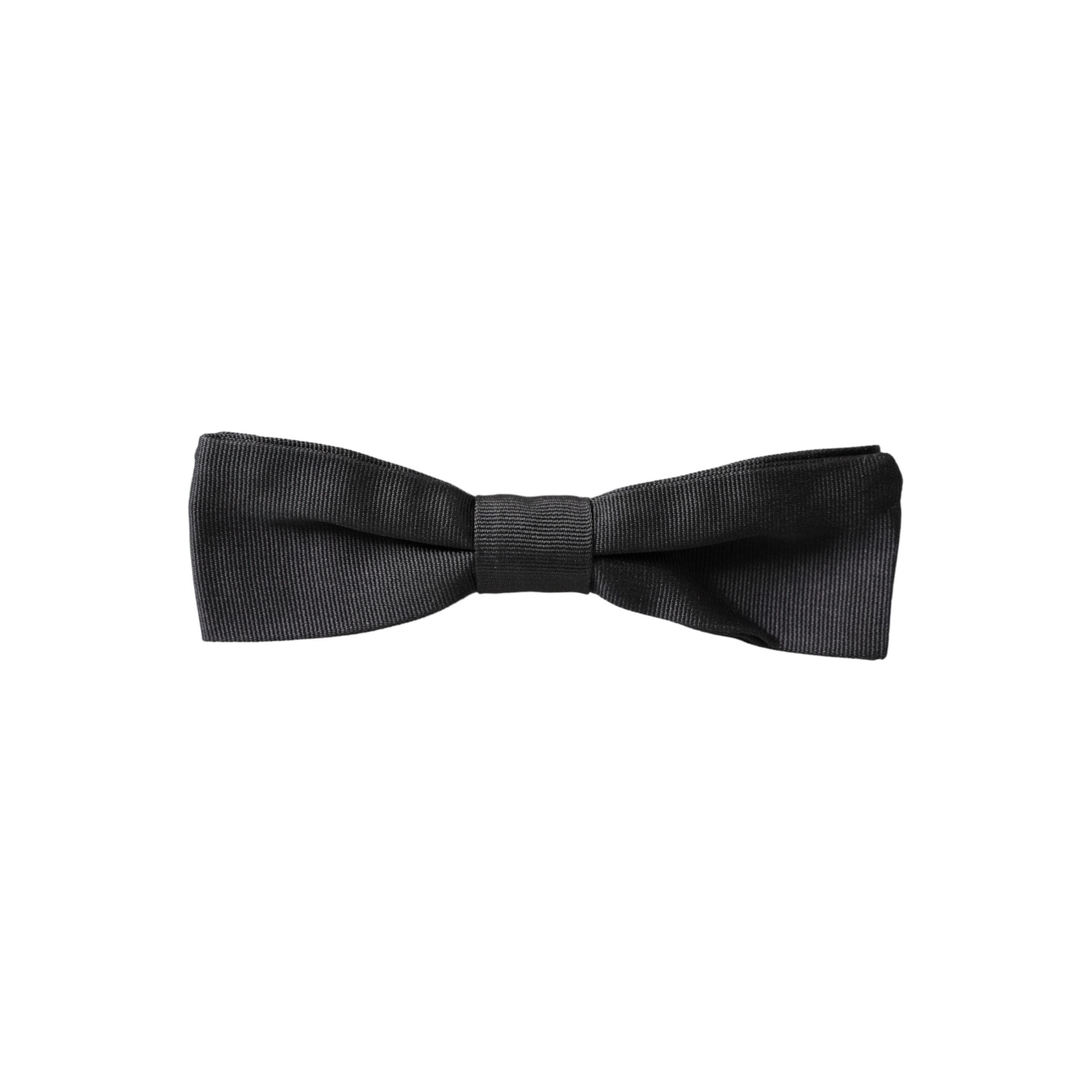 Dolce & Gabbana Black Silk Adjustable Neck Bow Tie