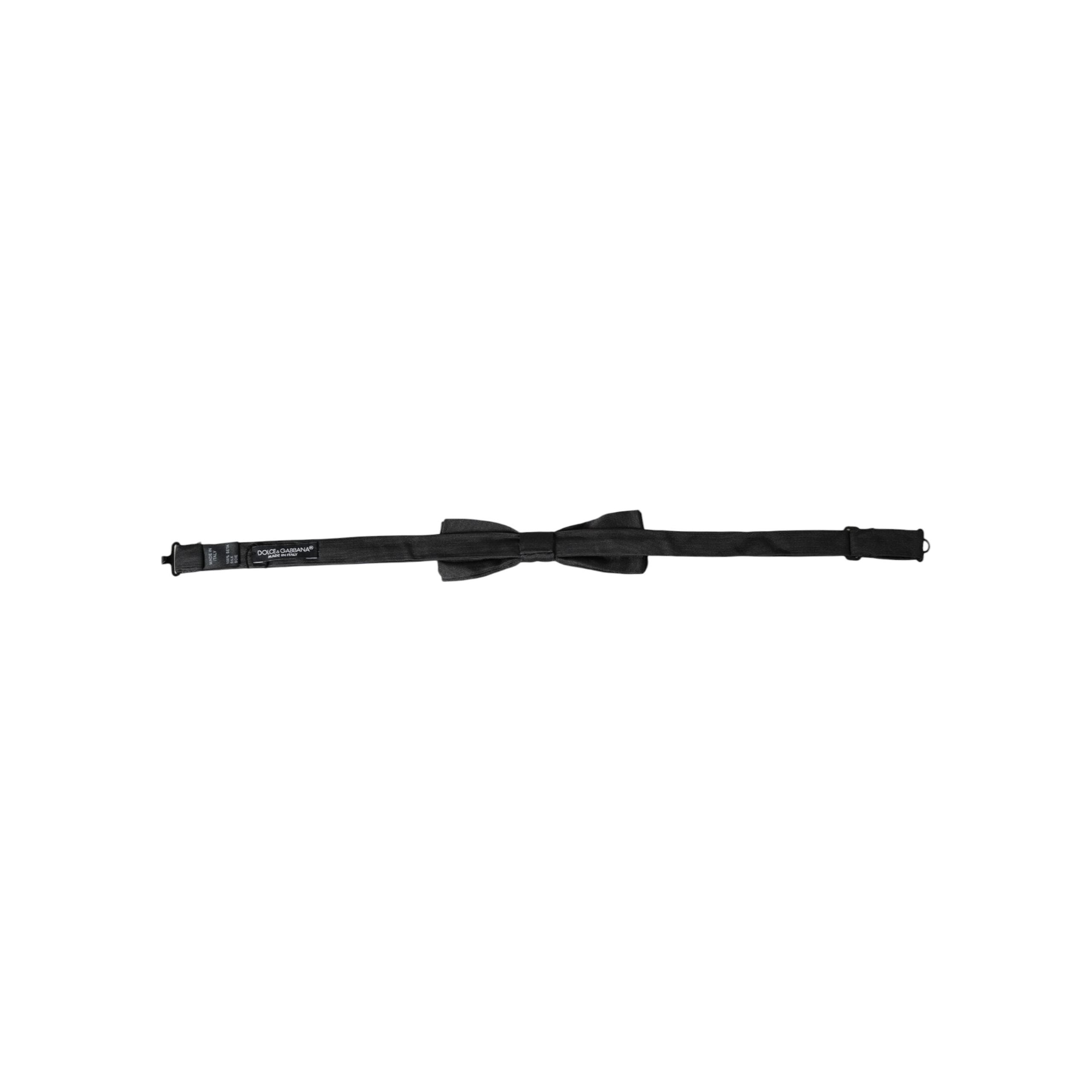 Dolce & Gabbana Black Silk Adjustable Neck Bow Tie
