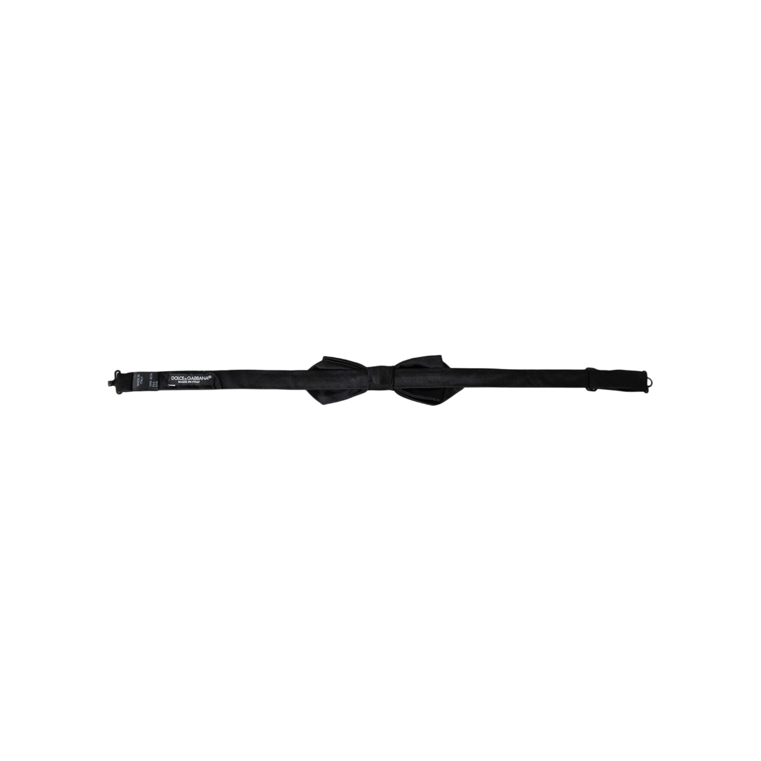 Dolce & Gabbana Black Silk Adjustable Neck Bow Tie