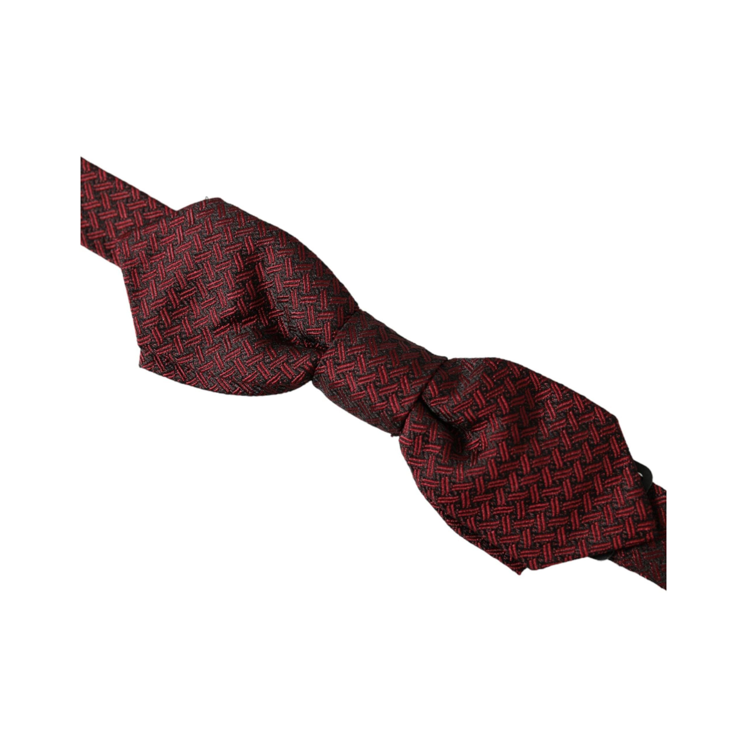 Dolce & Gabbana Red Silk Fantasy Adjustable Neck Bow Tie
