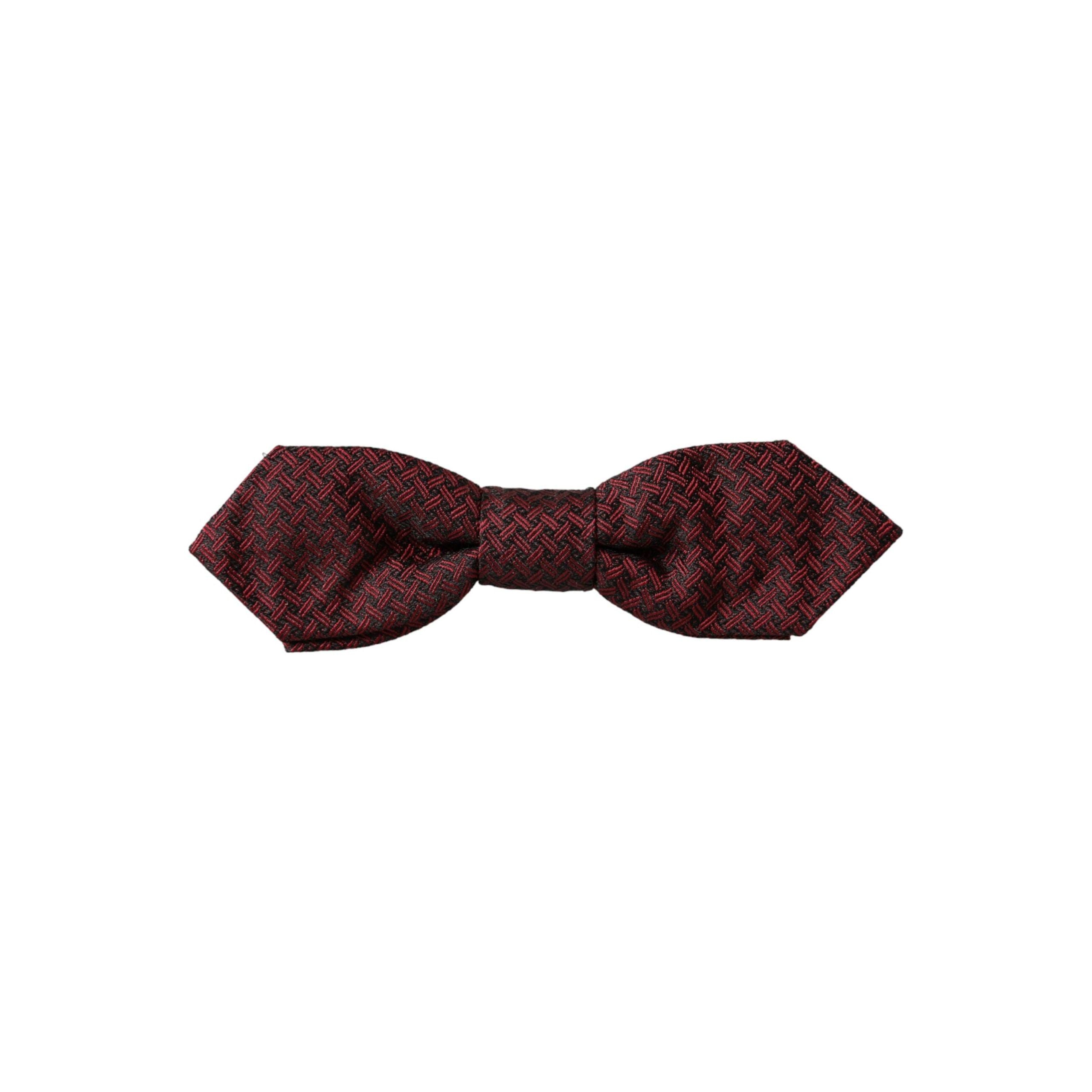 Dolce & Gabbana Red Silk Fantasy Adjustable Neck Bow Tie